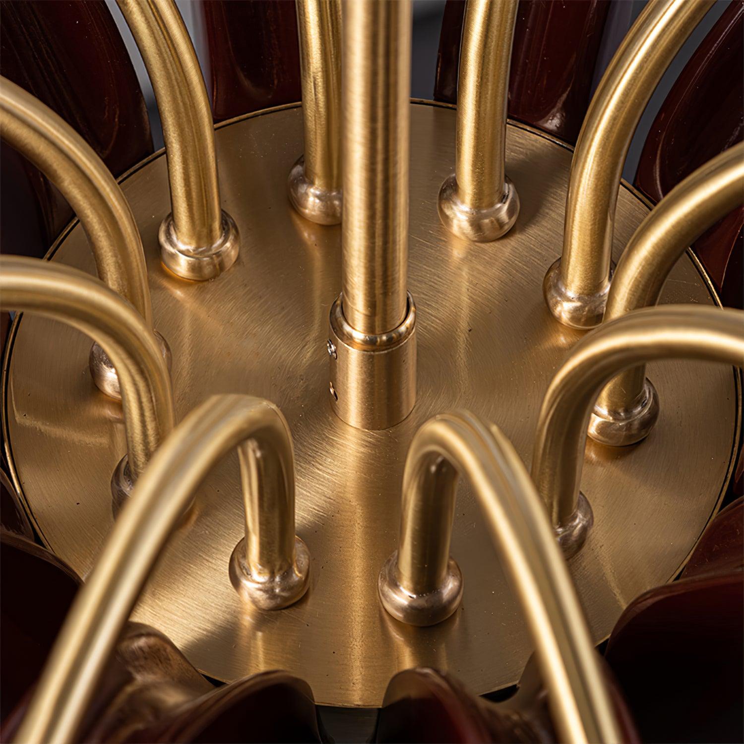 Brass Pastoral Flower Chandelier - Cueteks