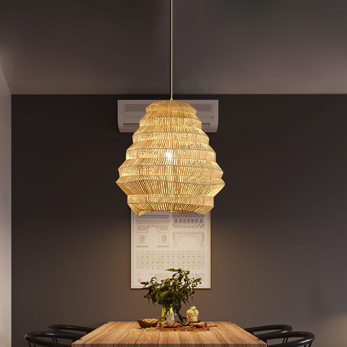 Bamboo Spiral Pendant Lamp - Cueteks