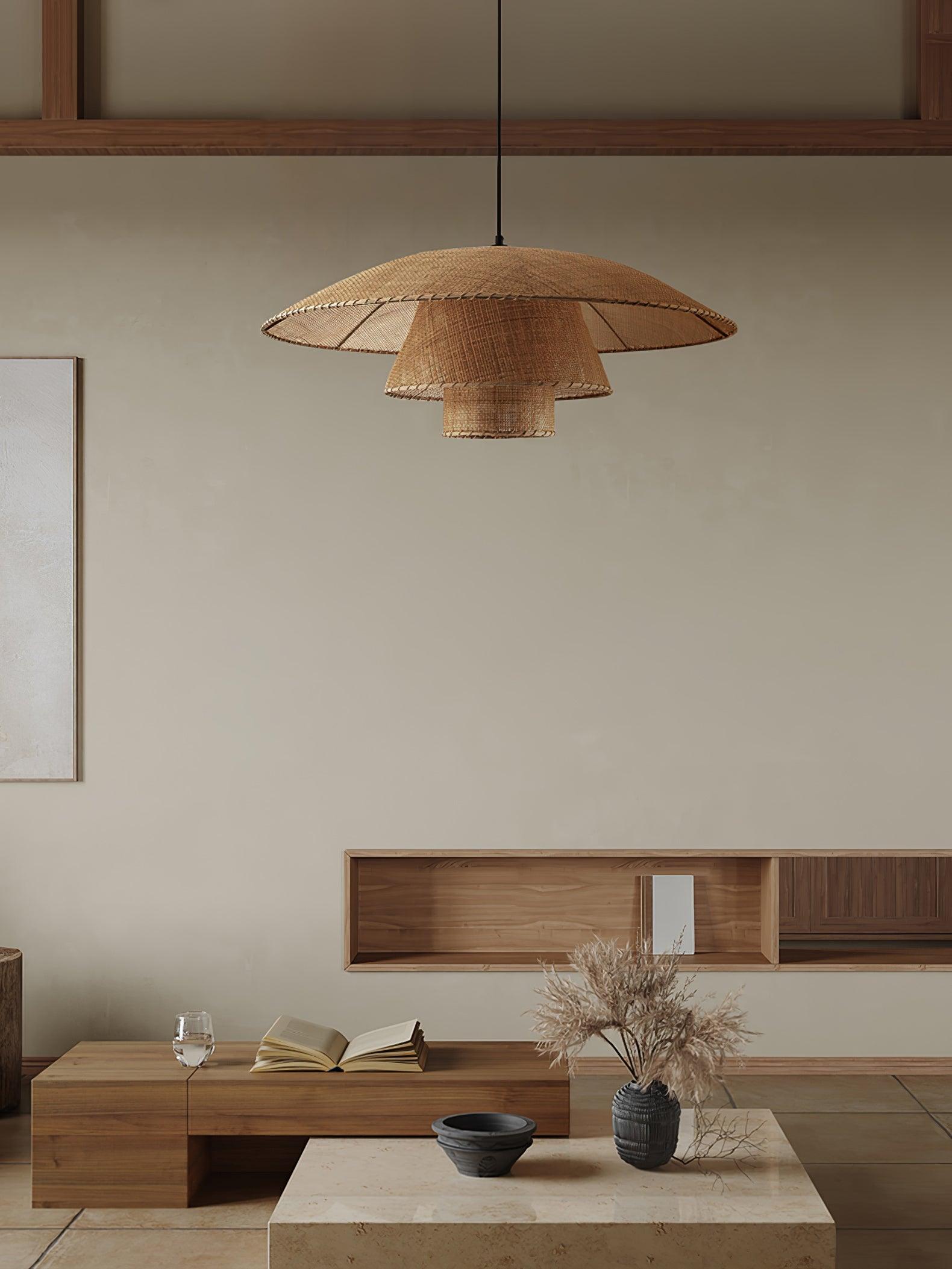 Hat Weave Rattan Pendant Lamp - Cueteks