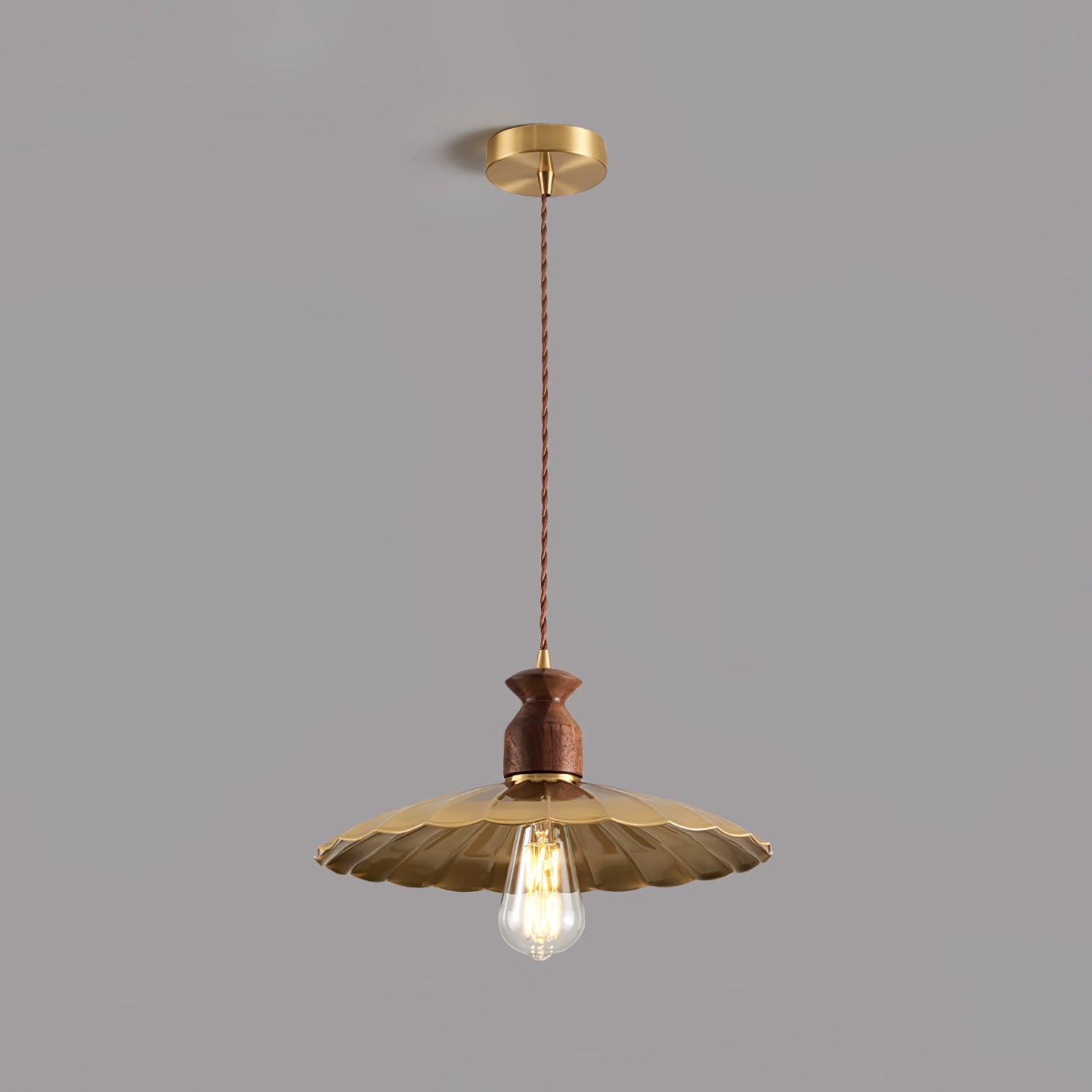 Brass Crest Pendant Light - Cueteks