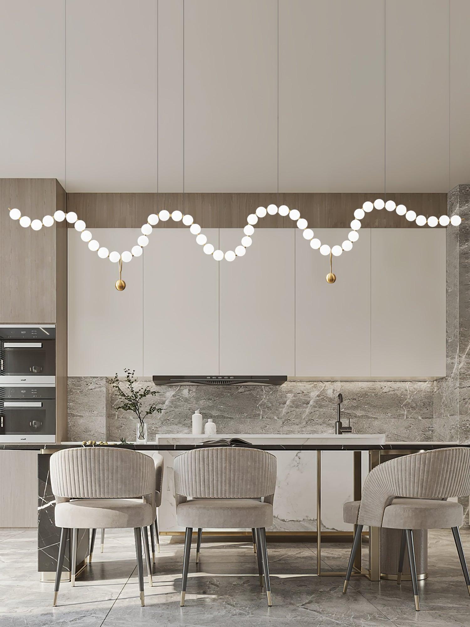 Acrylic Pearl Necklace Chandelier - Cueteks