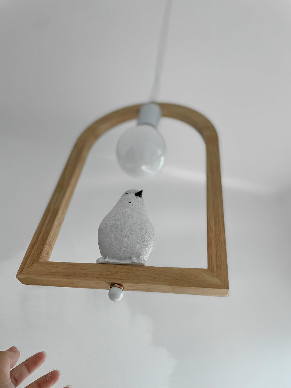 Wood Bird Resin Pendant Light - Cueteks