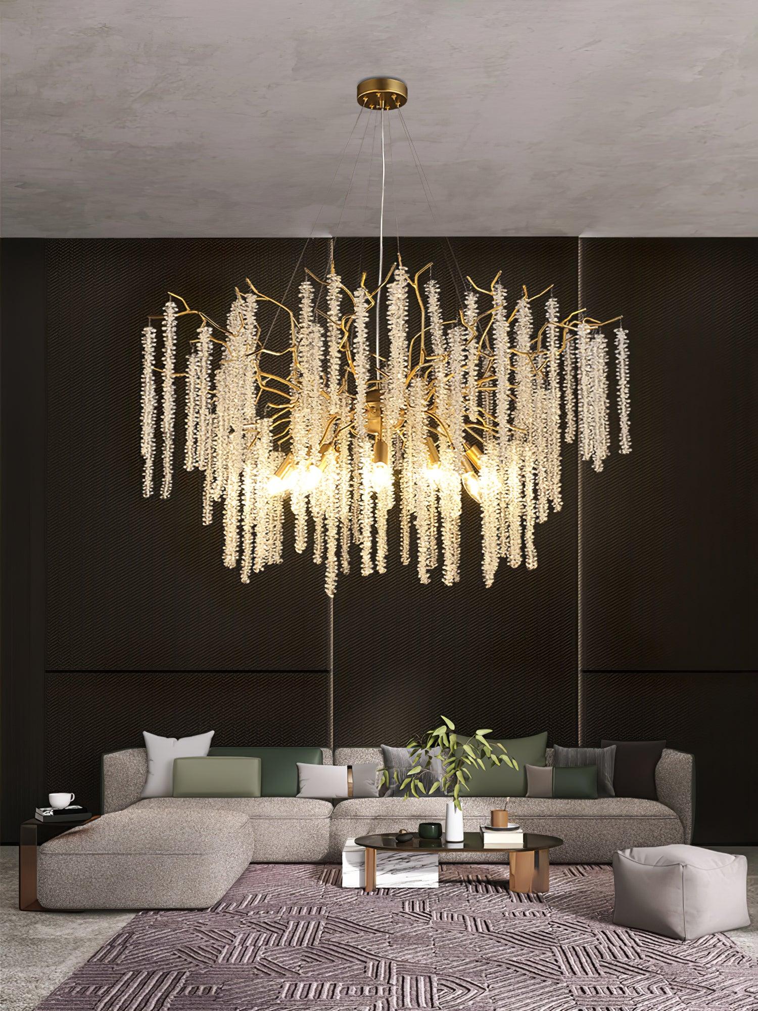 Wisteria Flower Crystal Chandelier - Cueteks