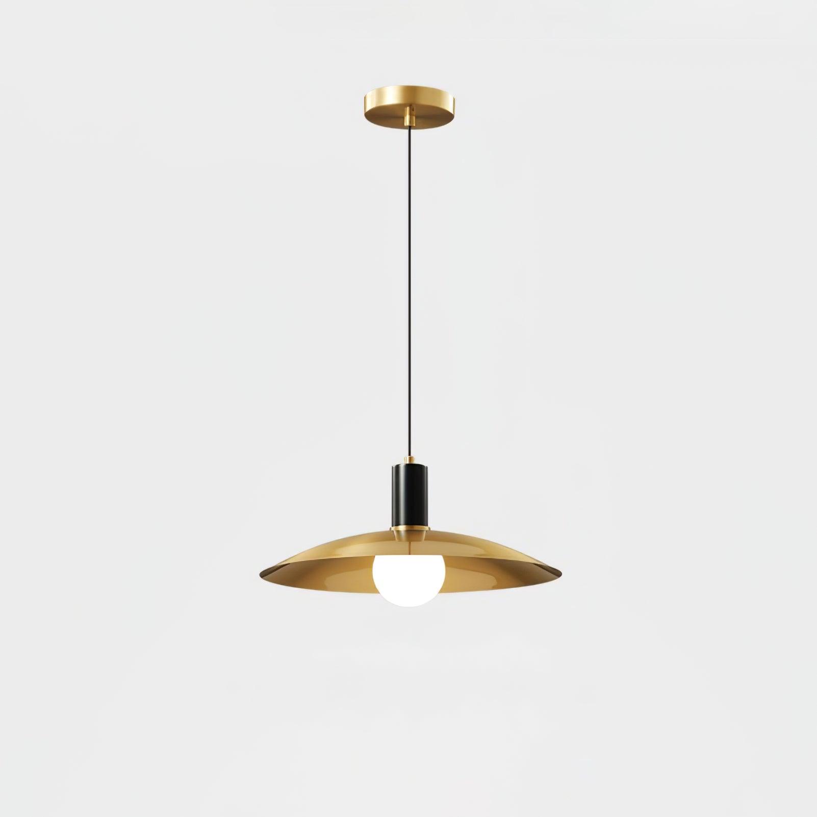 Brass & Black option with brass-colour shade and black cap