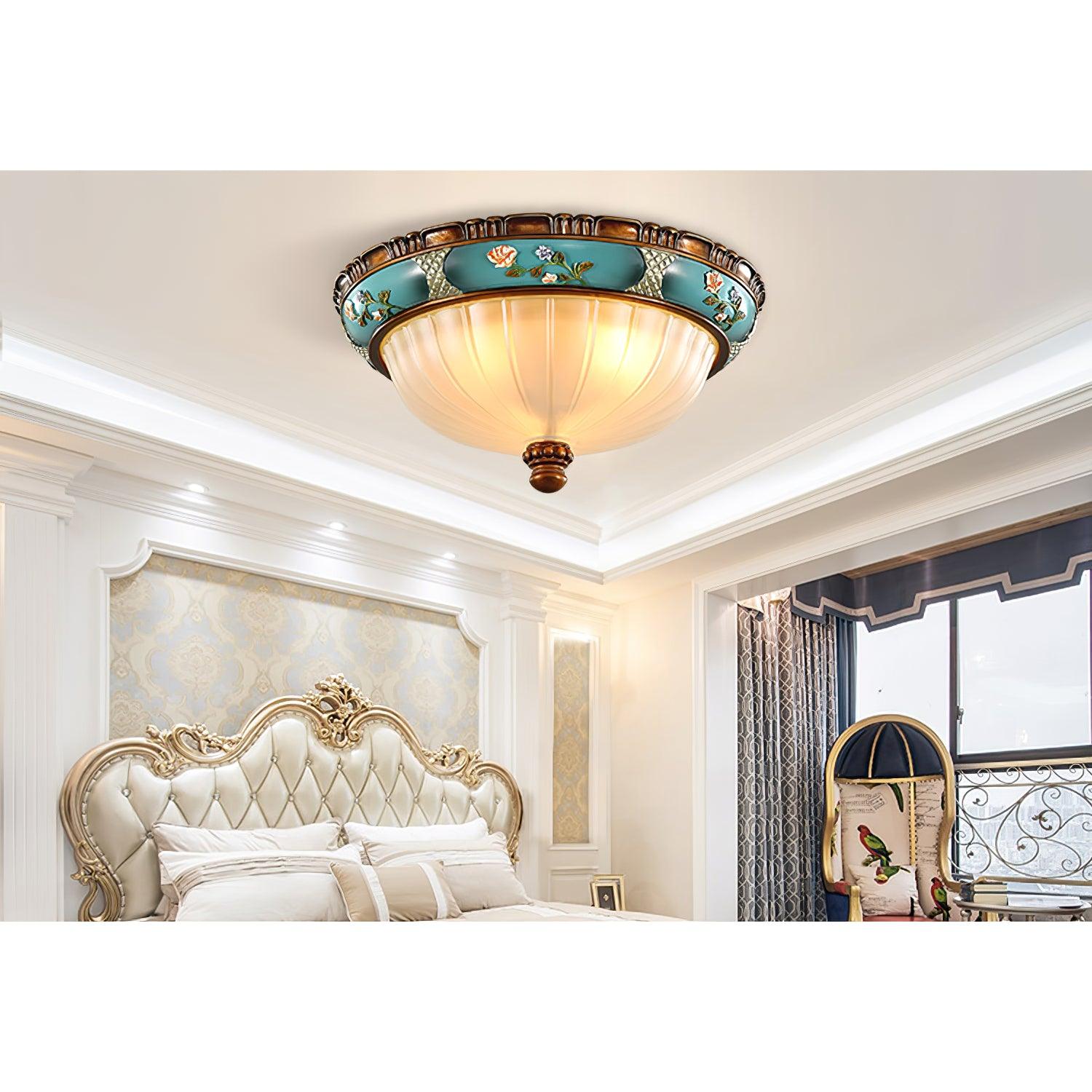 Retro Floral Resin Recessed Ceiling Light - Cueteks