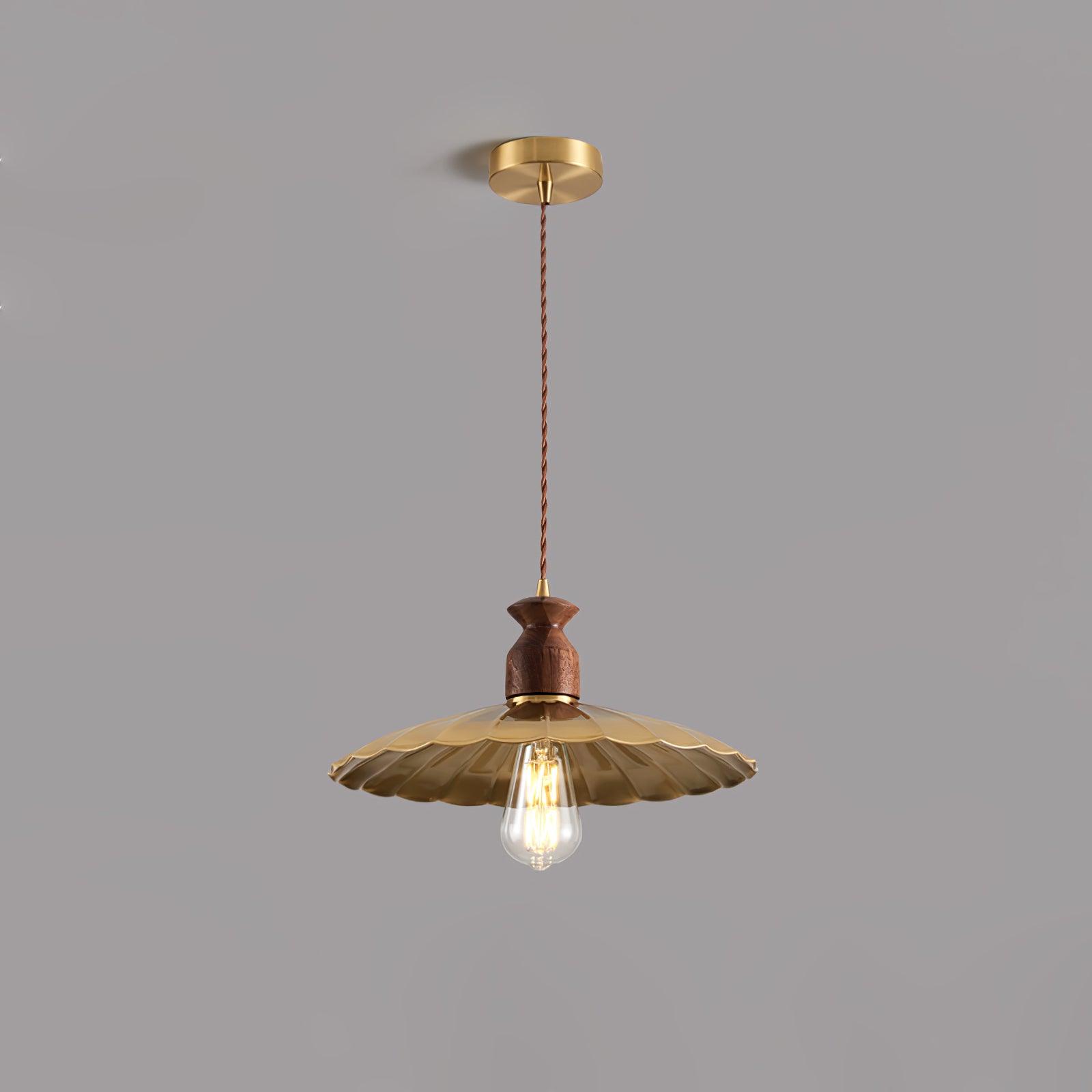 Brass Crest Pendant Light - Cueteks