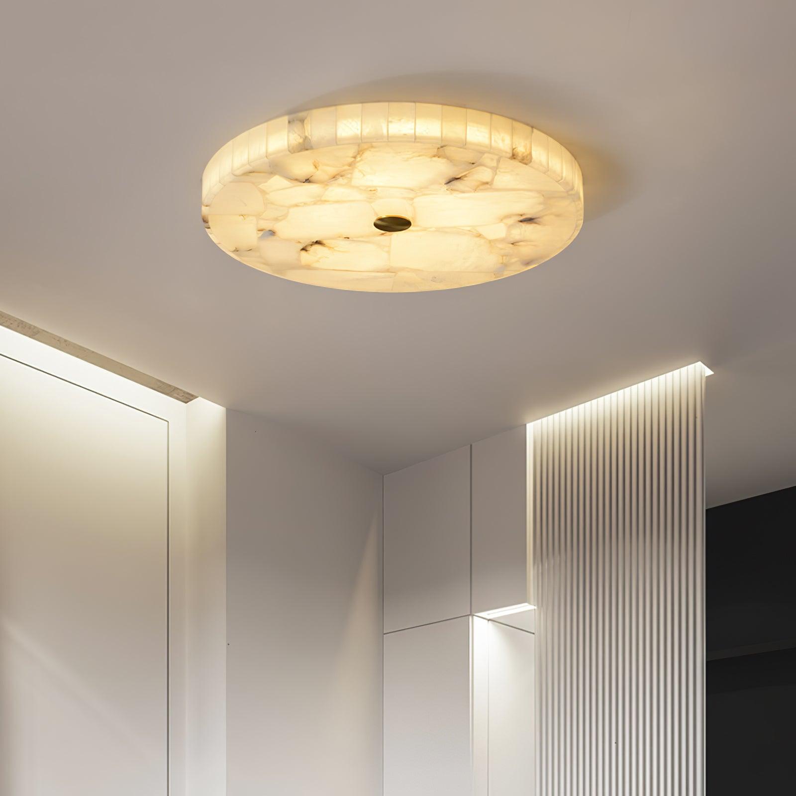 Round Alabaster Ceiling Lamp - Cueteks