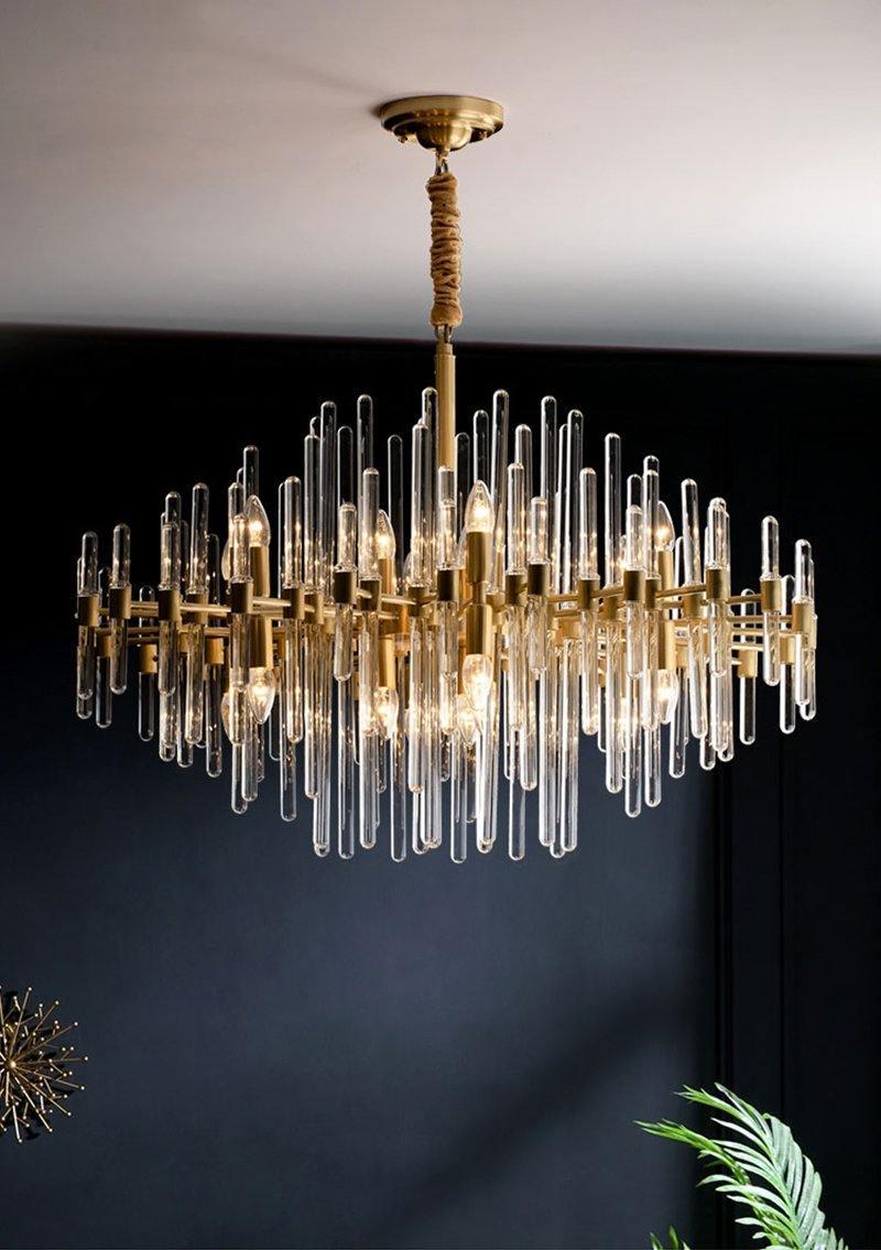 Vintage Antique Brass Chandelier - Cueteks