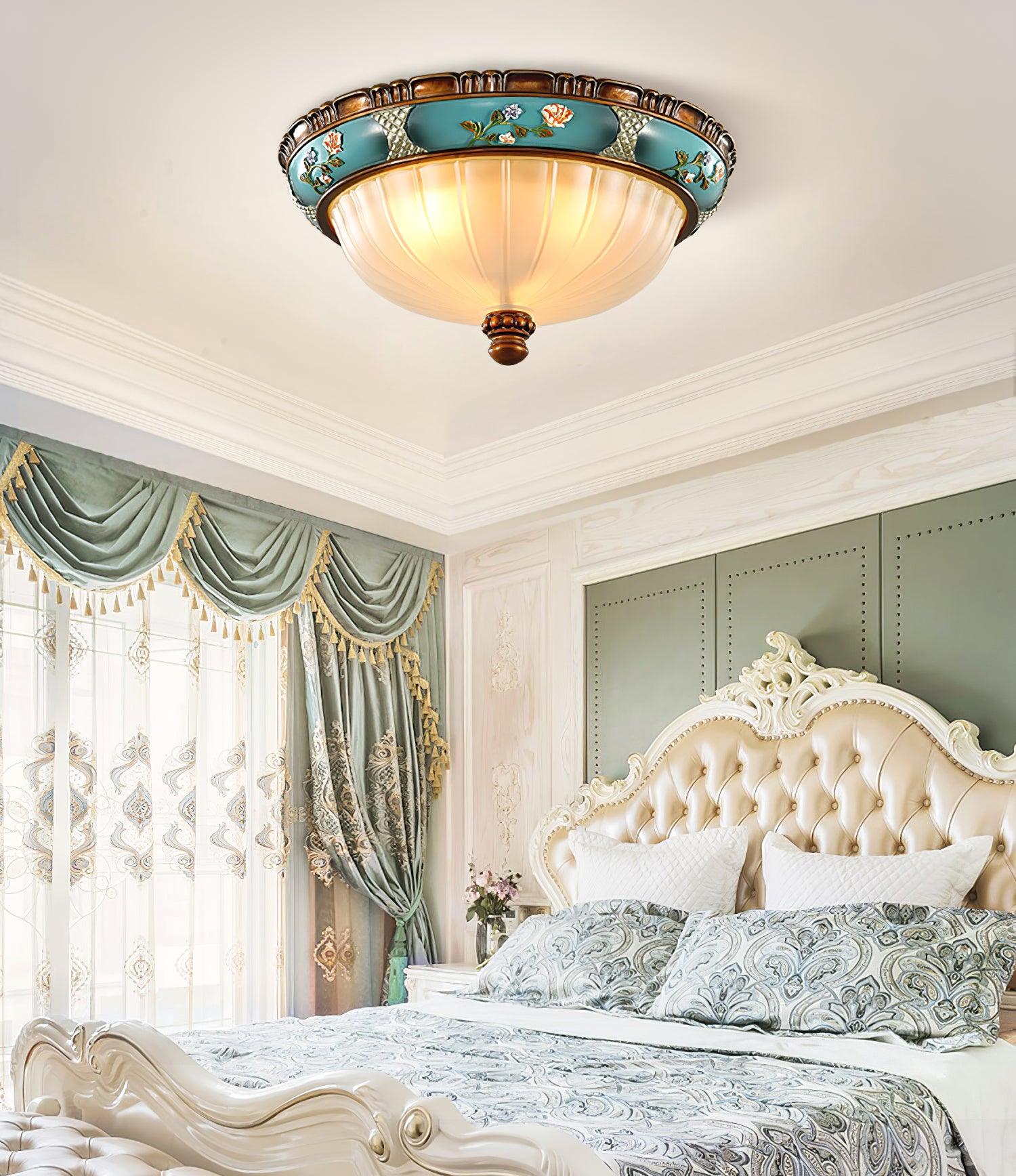 Retro Floral Resin Recessed Ceiling Light - Cueteks