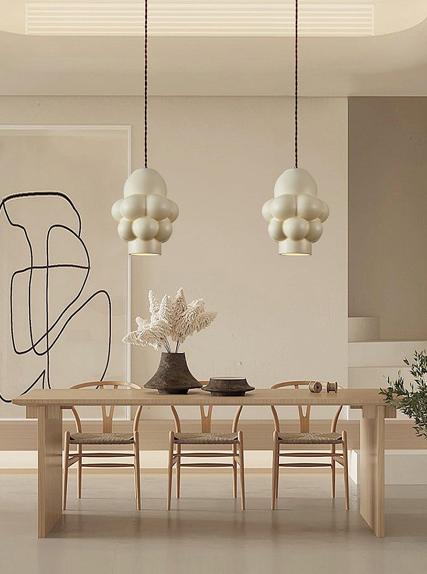 Resin Cream Pendant Lamp - Cueteks