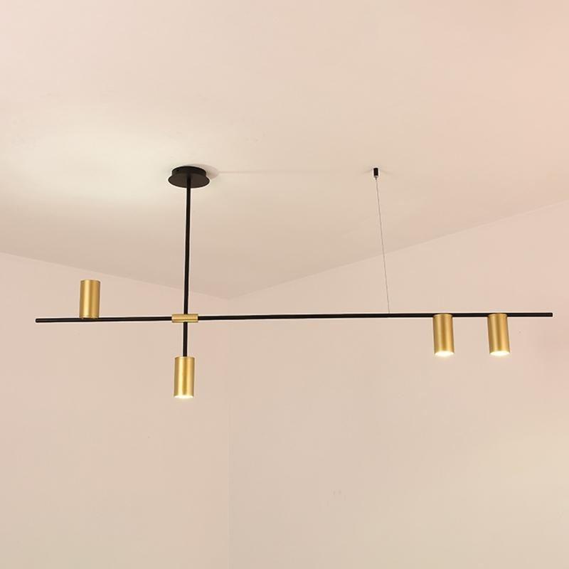 Tribes bar chandelier with cylindrical light heads