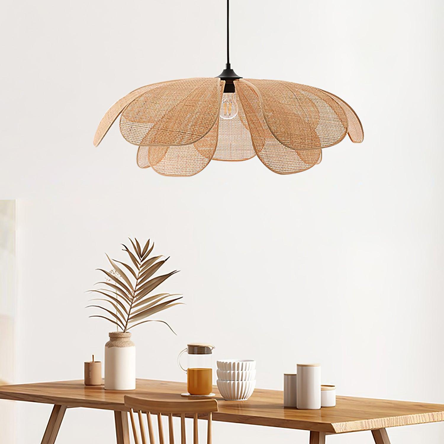 Rattan Petal Pendant Lamp - Cueteks