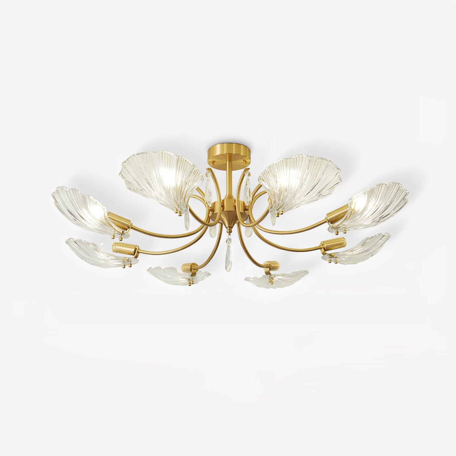 Shell Brass Ceiling Lamp - Cueteks