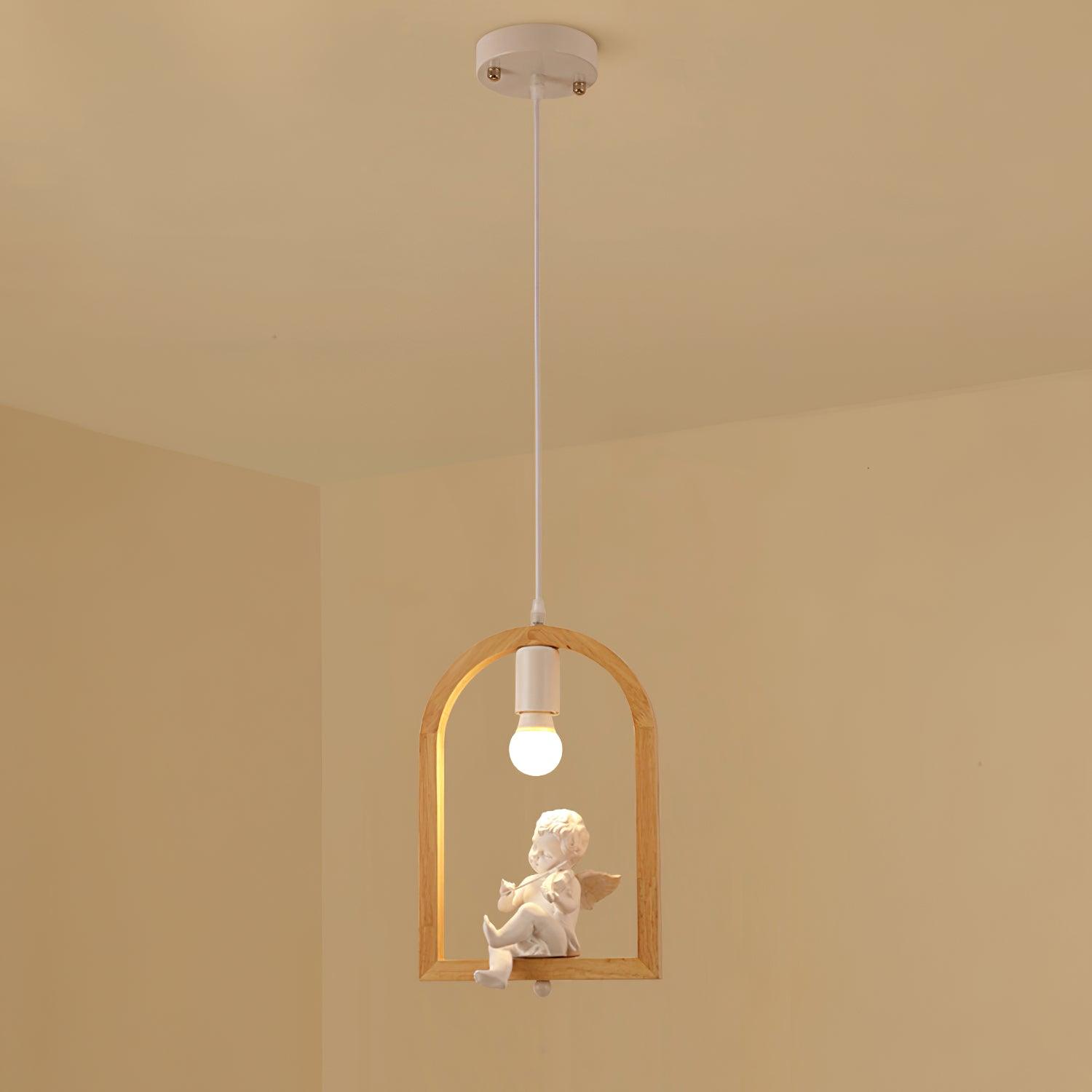 Wood Bird Resin Pendant Light - Cueteks