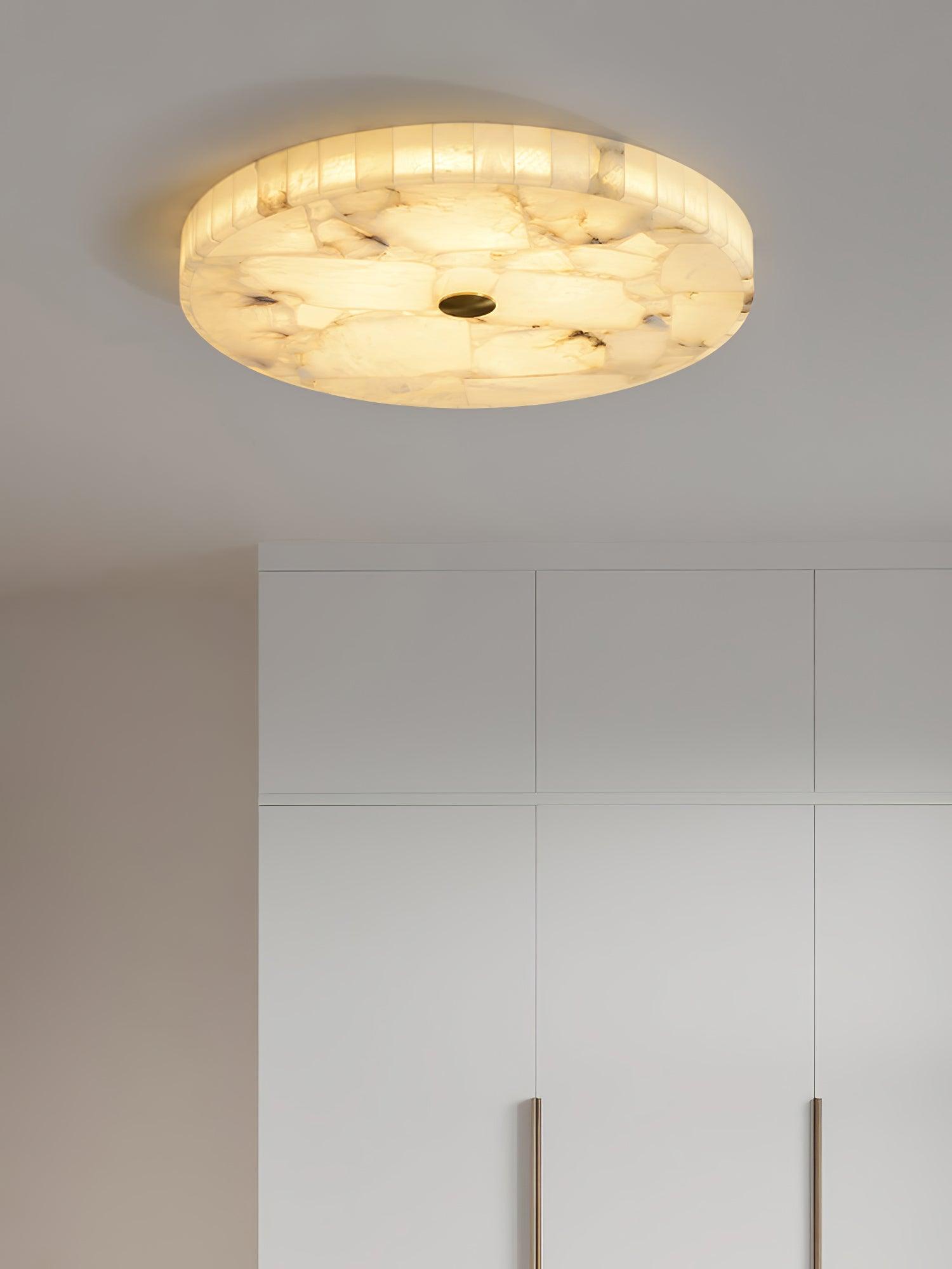 Round Alabaster Ceiling Lamp - Cueteks