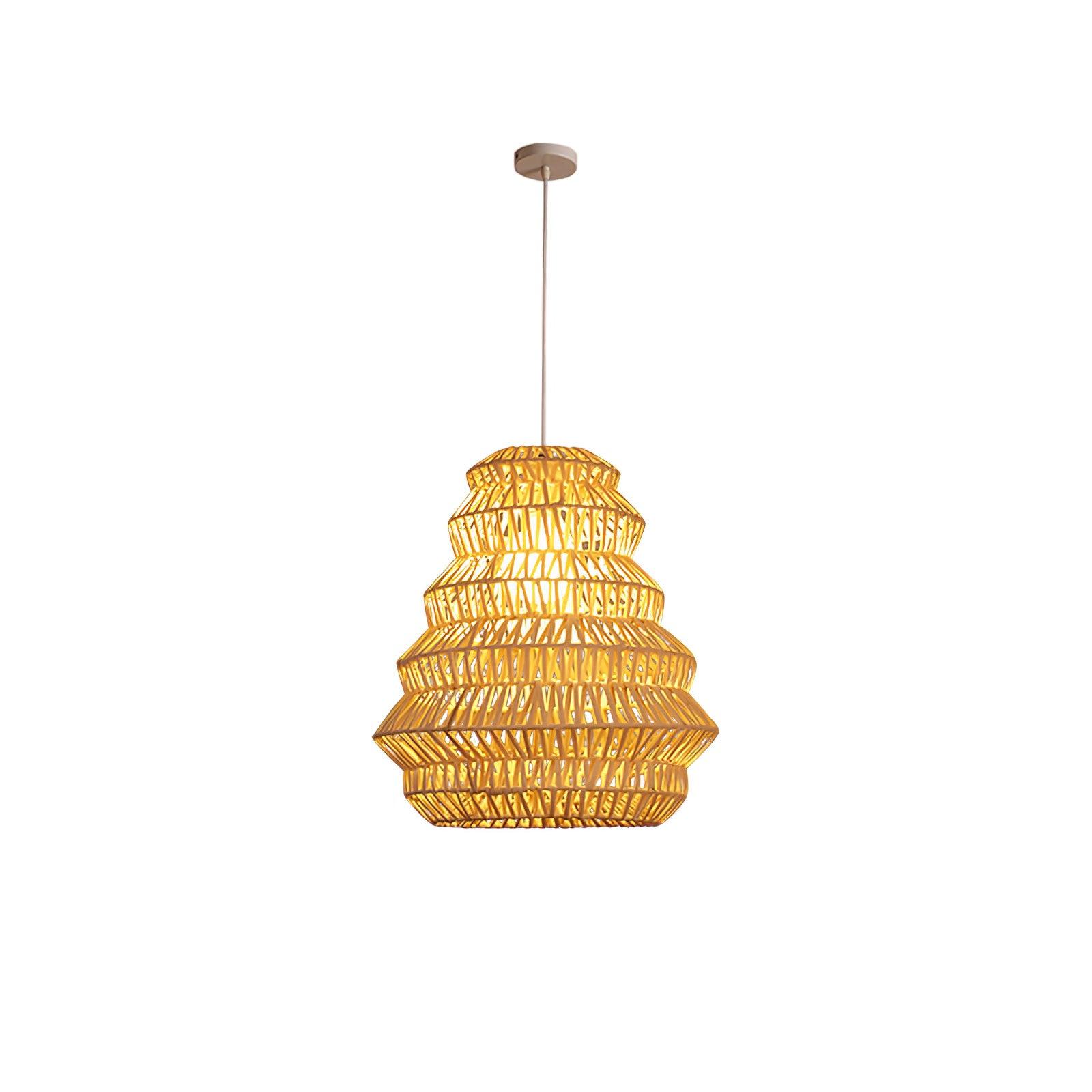 Bamboo Spiral Pendant Lamp - Cueteks