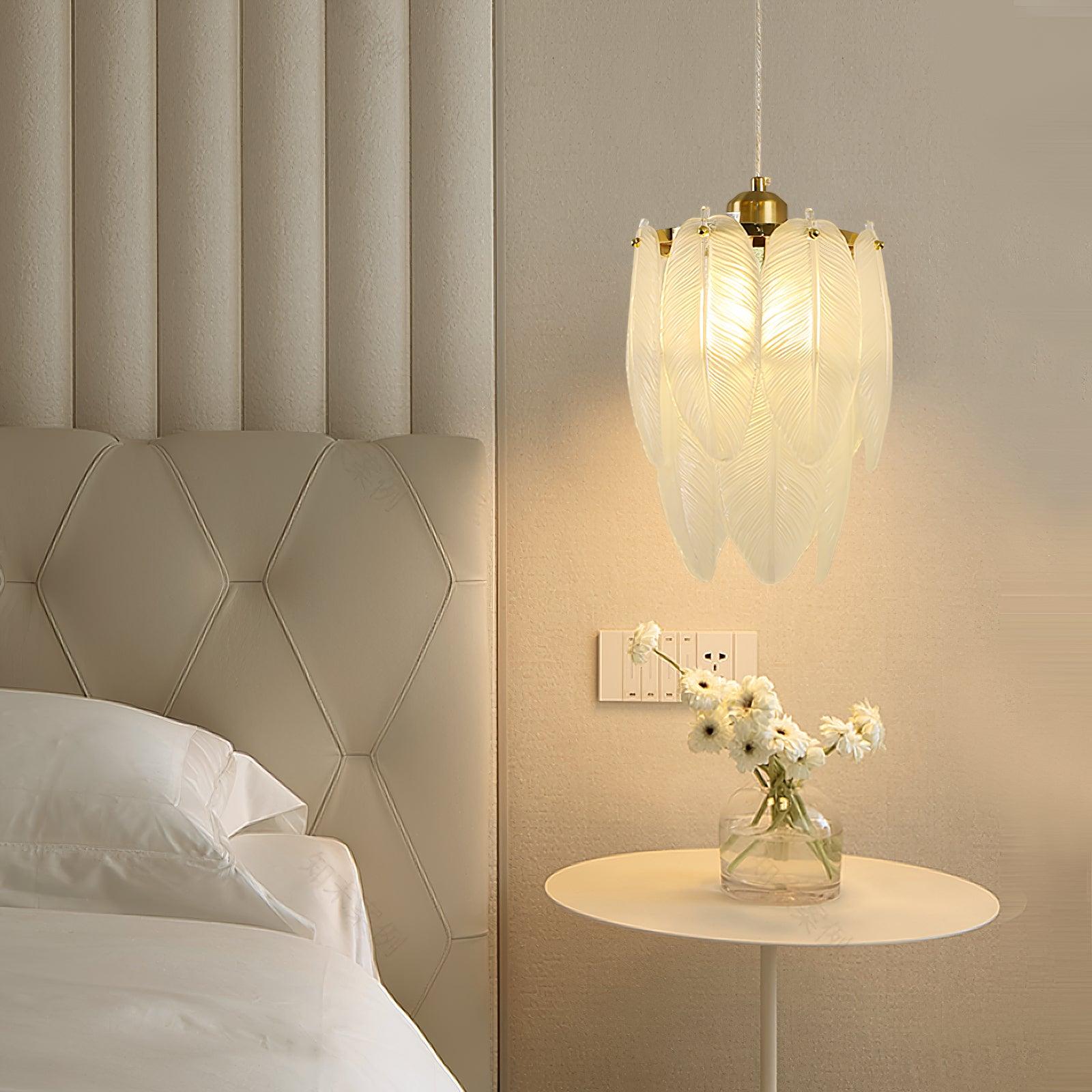 Glass Feather Pendant Light - Cueteks