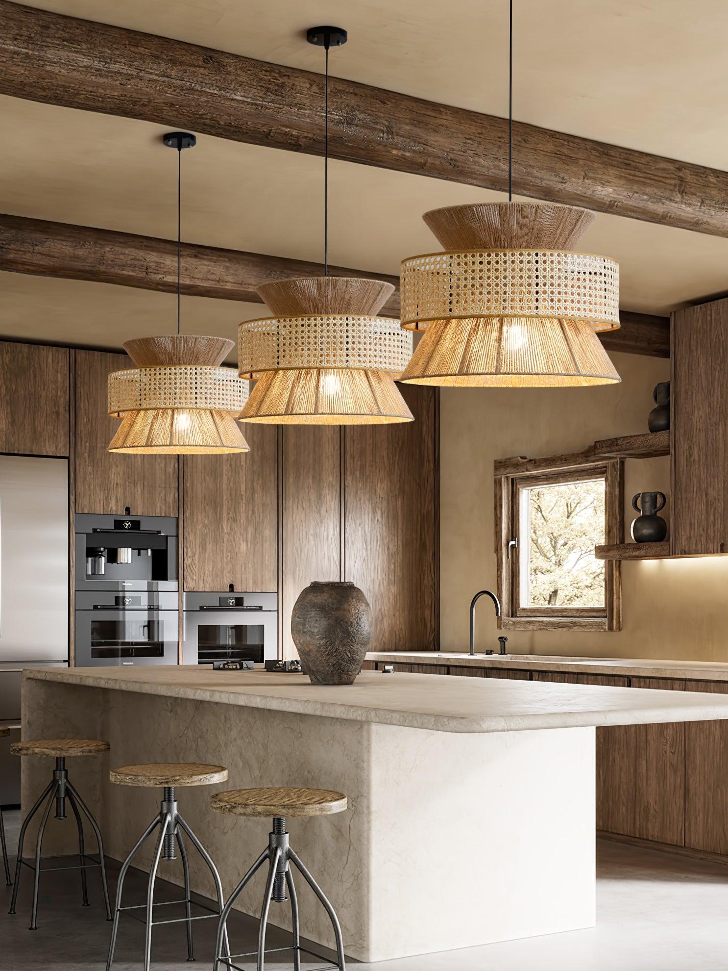 Rattan Bamboo Pendant Lamp - Cueteks