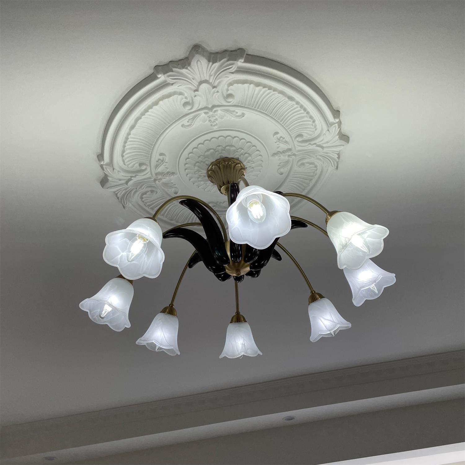Brass Pastoral Flower Chandelier - Cueteks