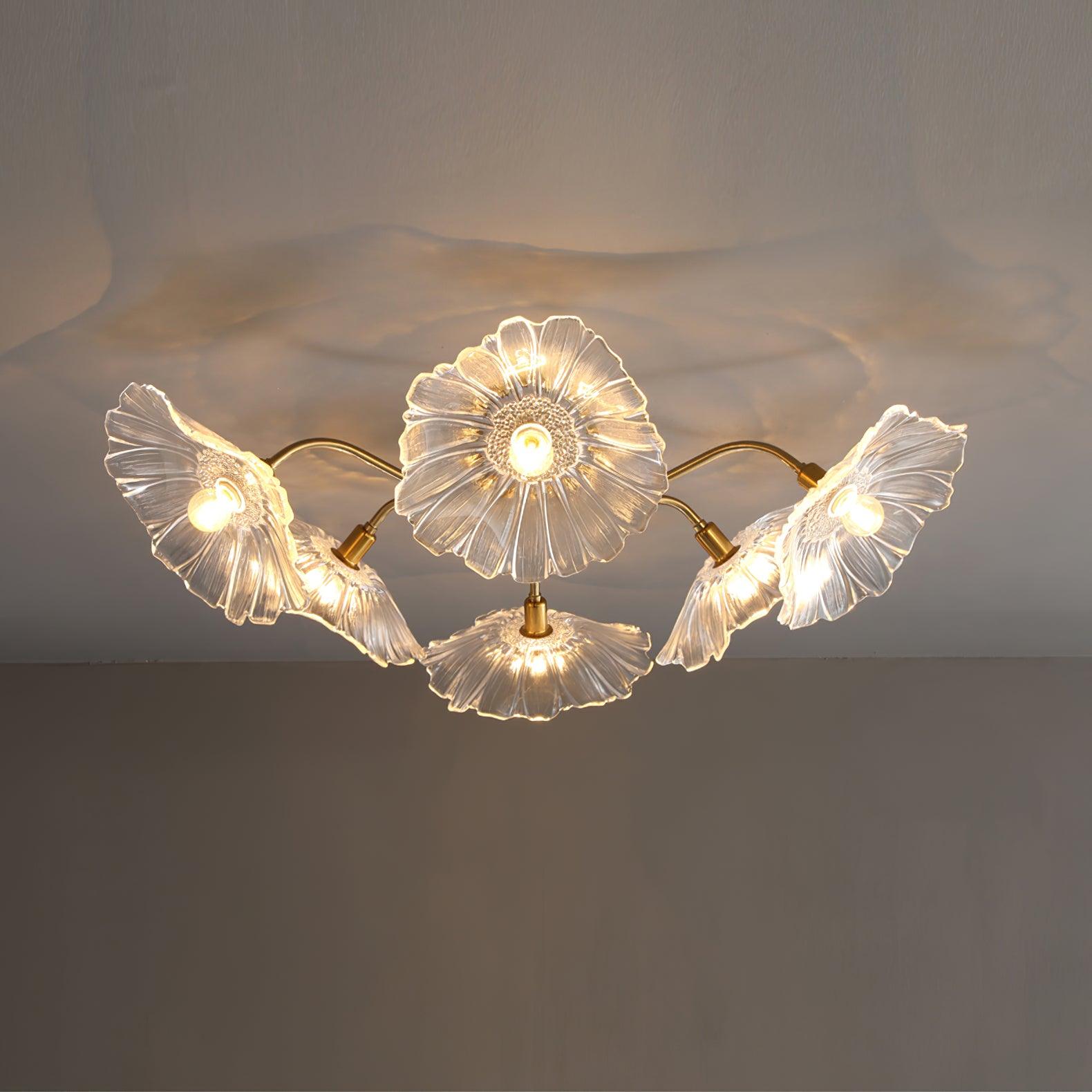 Lotus Leaf Glass Ceiling Lamp - Cueteks