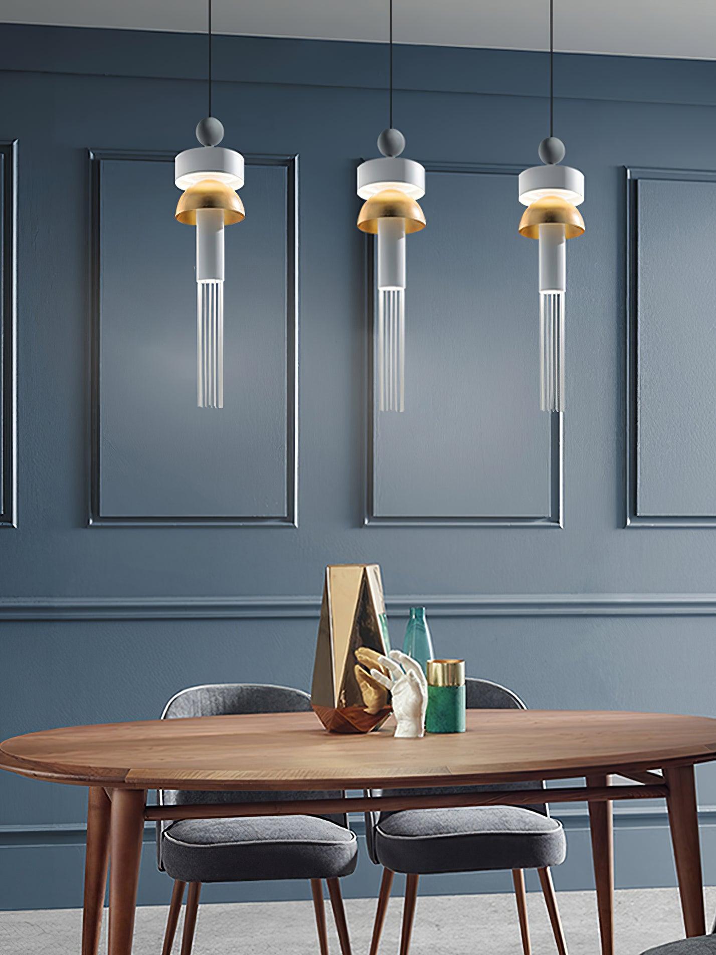 Style B pendants arranged across a dining room