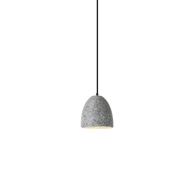 Grey Hubble pendant with a rounded tapered cement shade