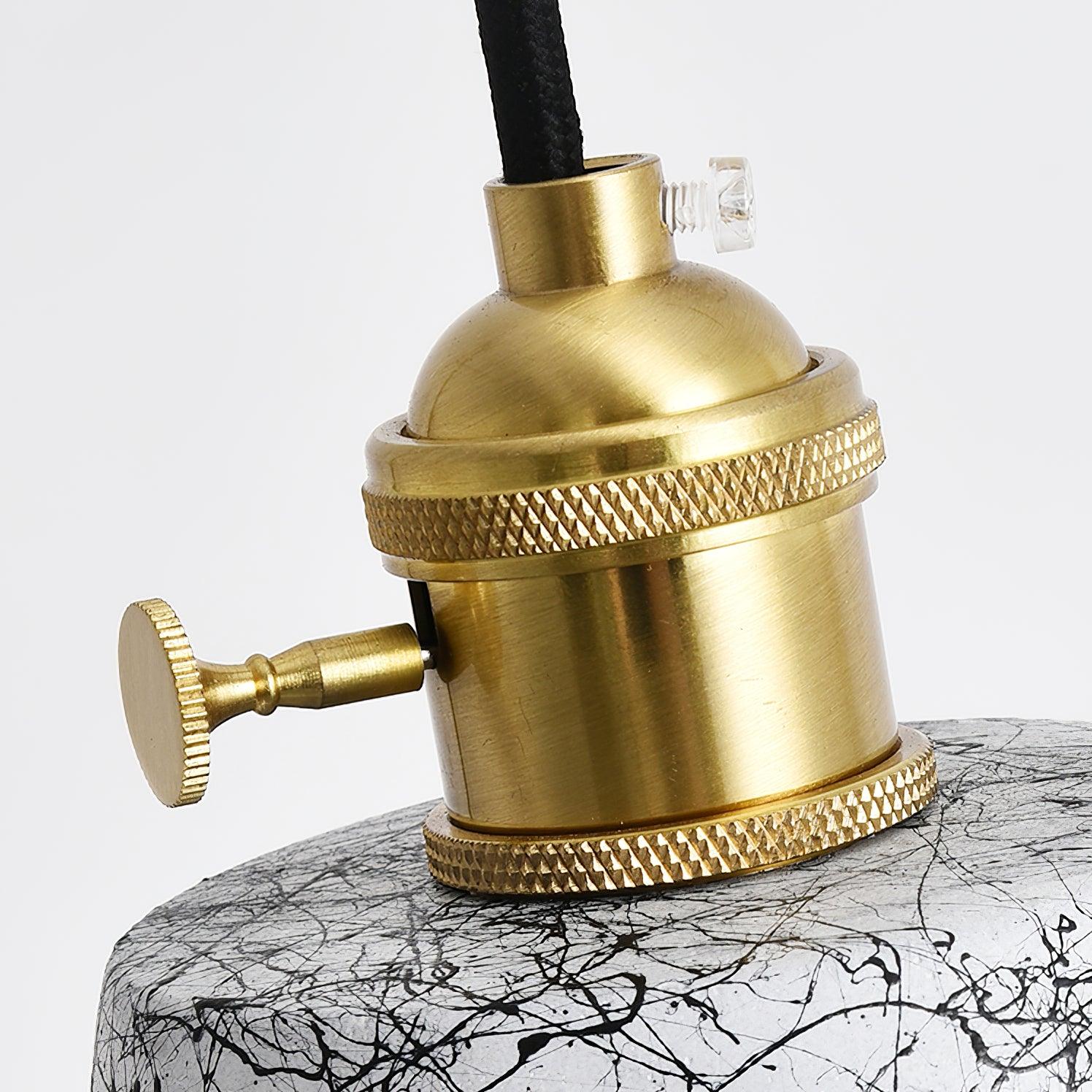 Gold-toned Hubble top fitting with knurled rings and side knob