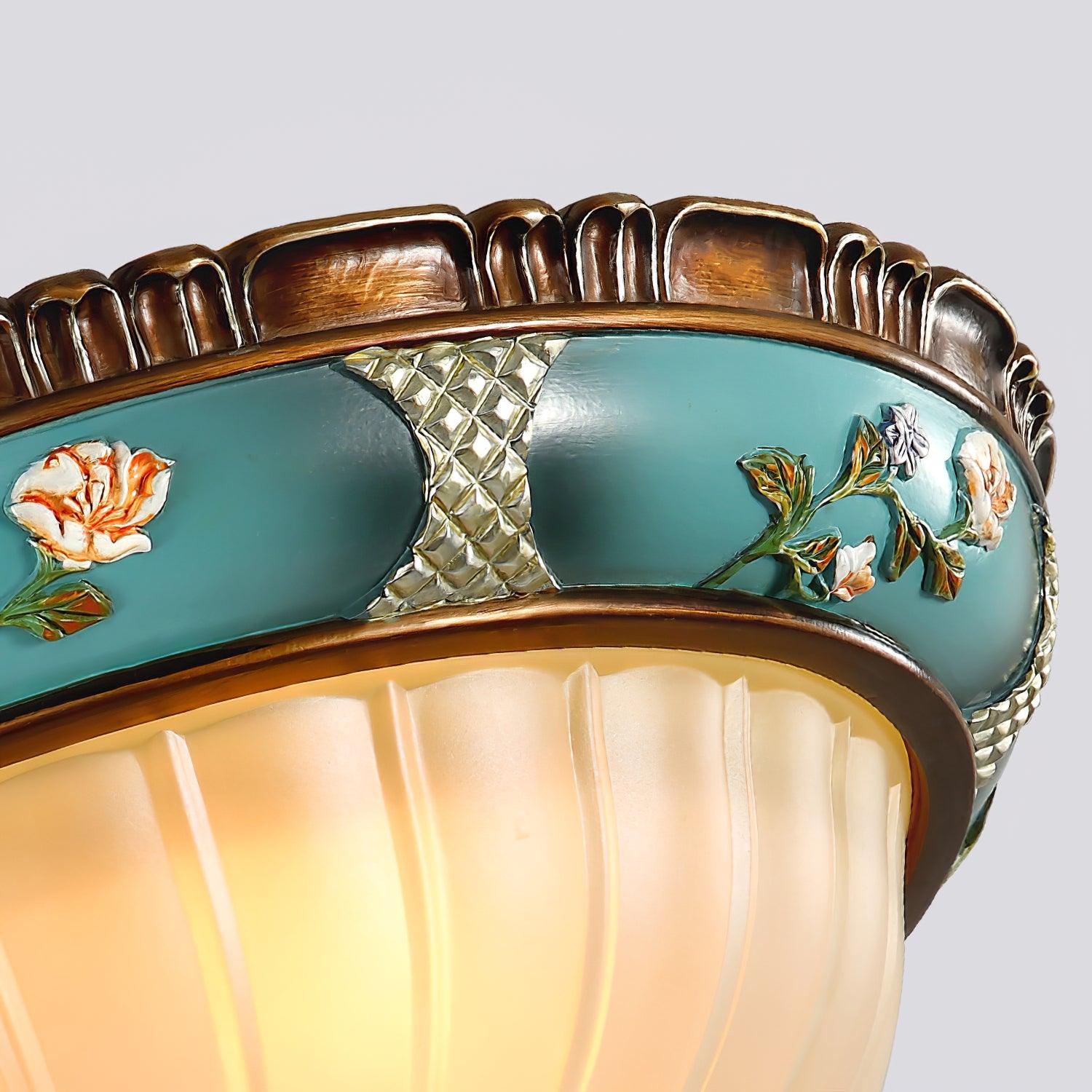 Retro Floral Resin Recessed Ceiling Light - Cueteks