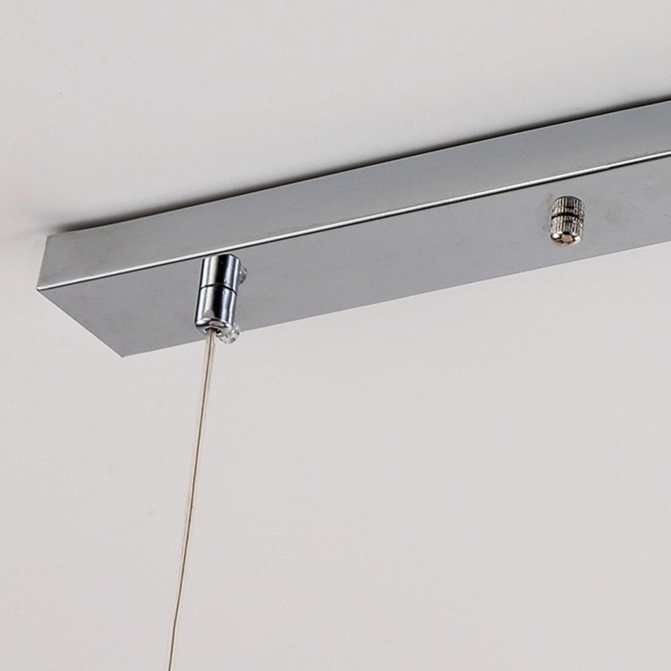 Floral Glass chrome ceiling canopy and suspension cable attachment