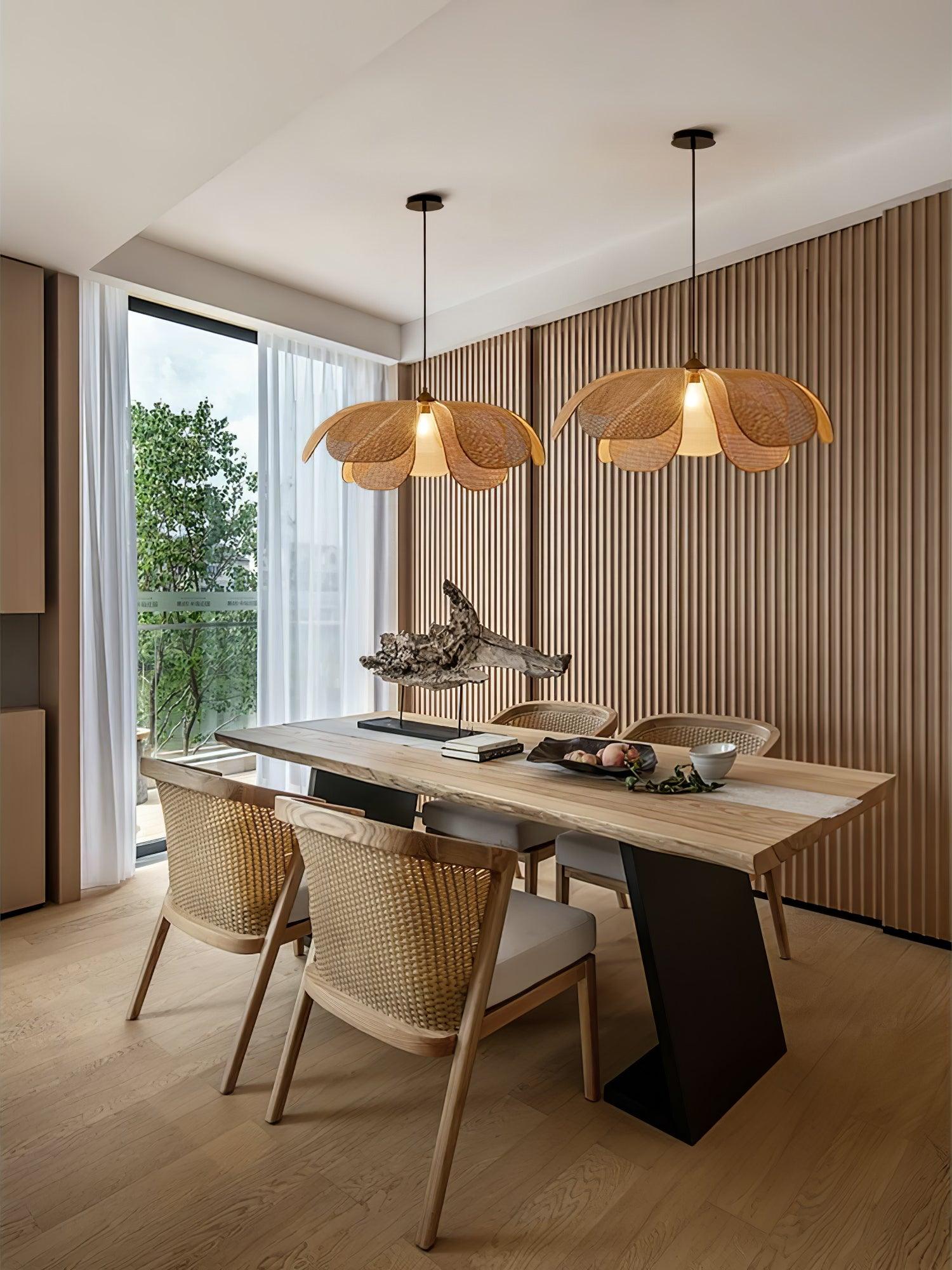 Rattan Petal Pendant Lamp - Cueteks