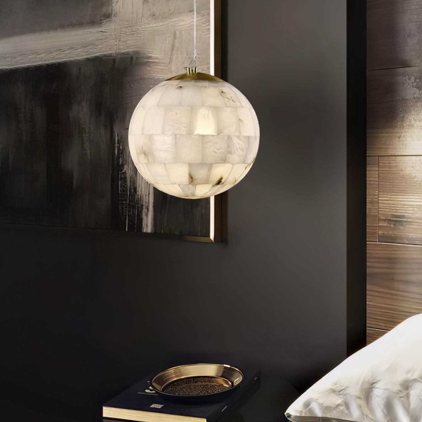 Alabaster Ball Pendant Light - Cueteks