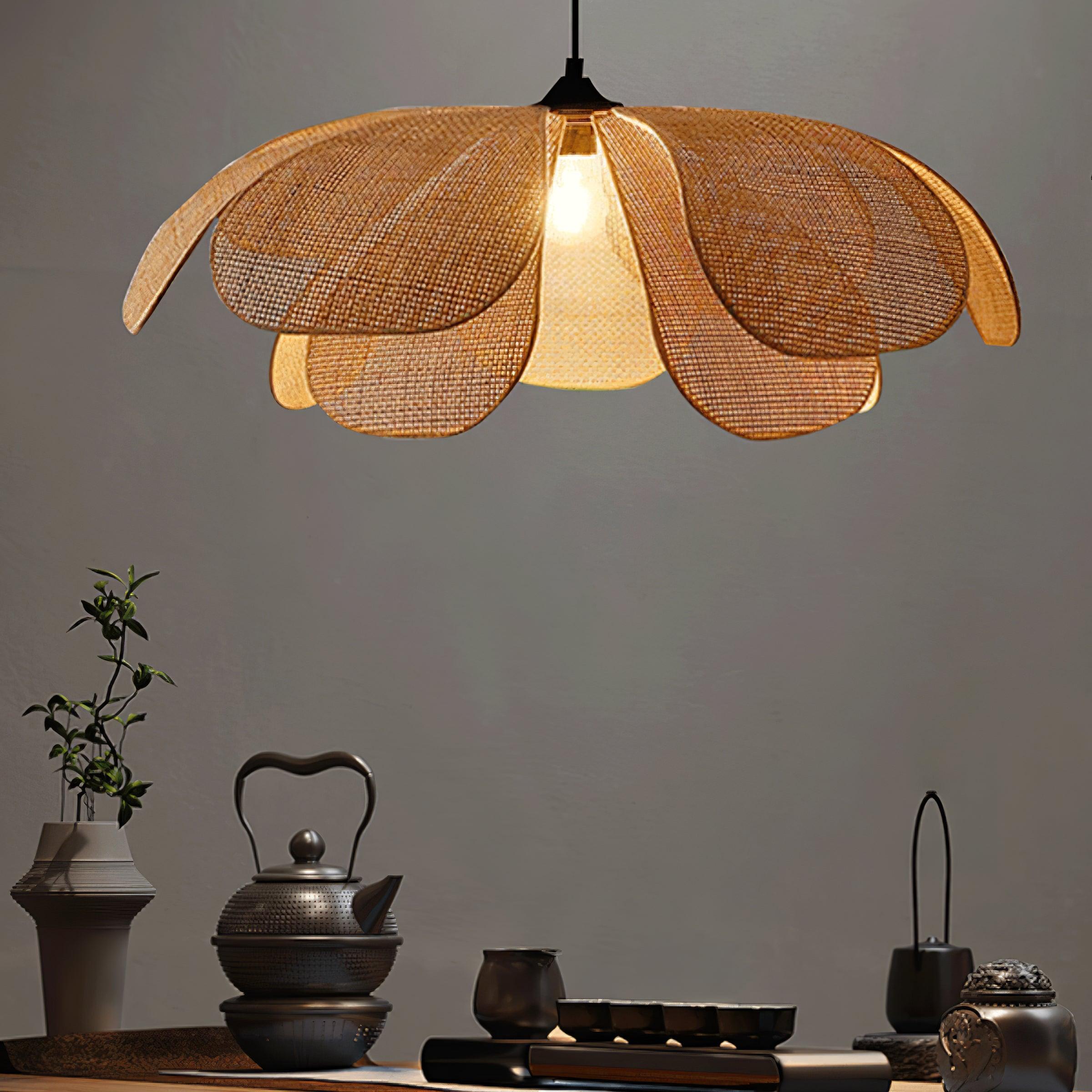 Rattan Petal Pendant Lamp - Cueteks