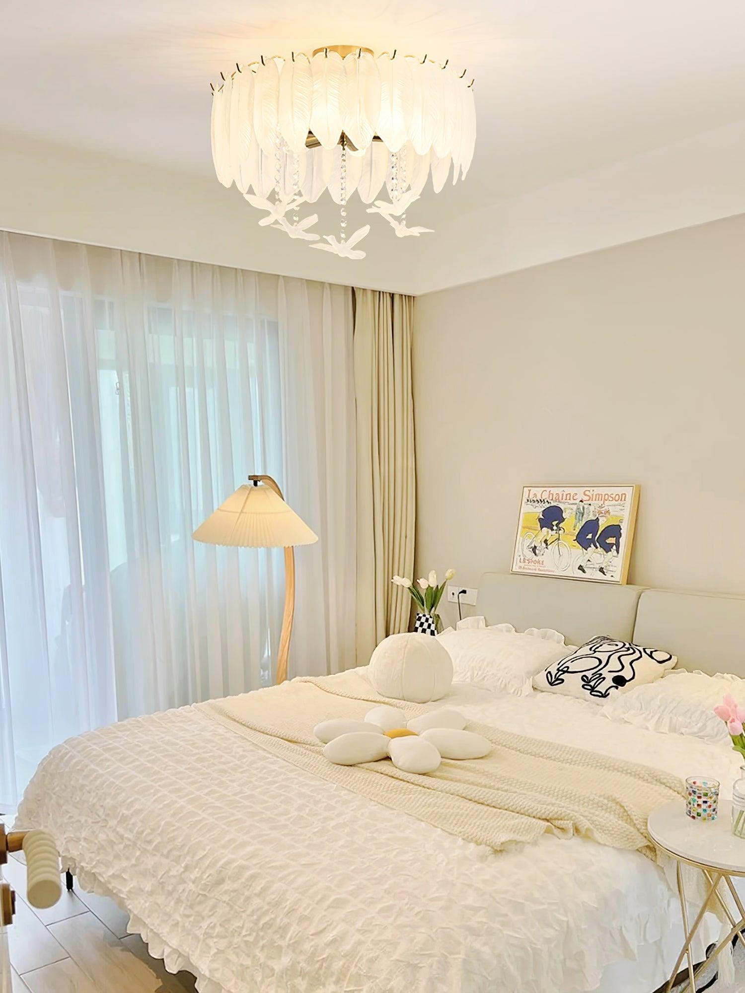 Glass Feather Ceiling Light - Cueteks