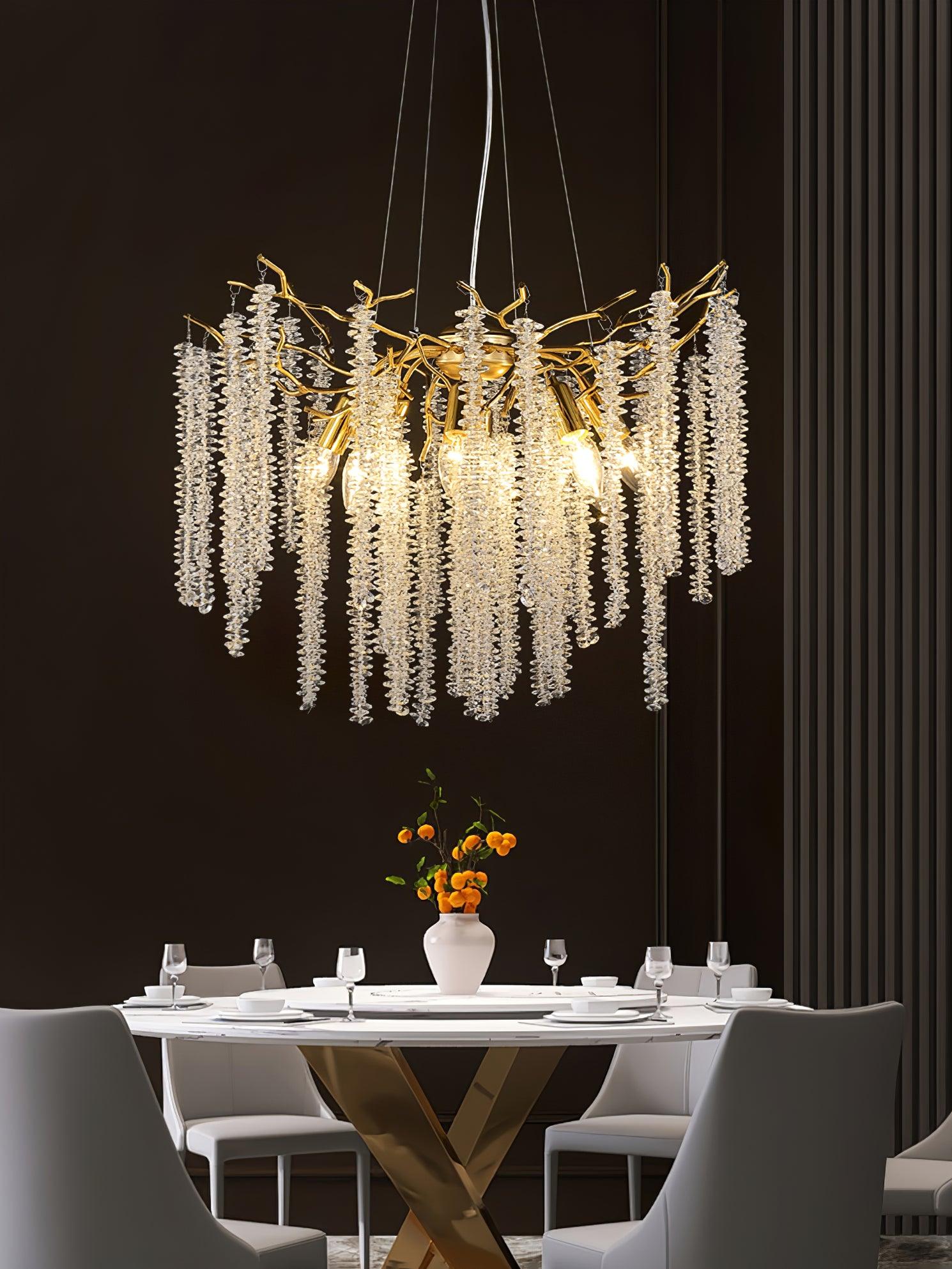 Wisteria Flower Crystal Chandelier - Cueteks