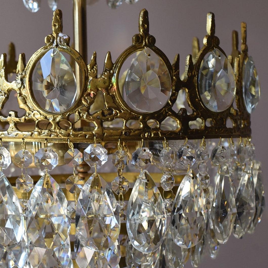 Vintage Crystal Chandelier - Cueteks