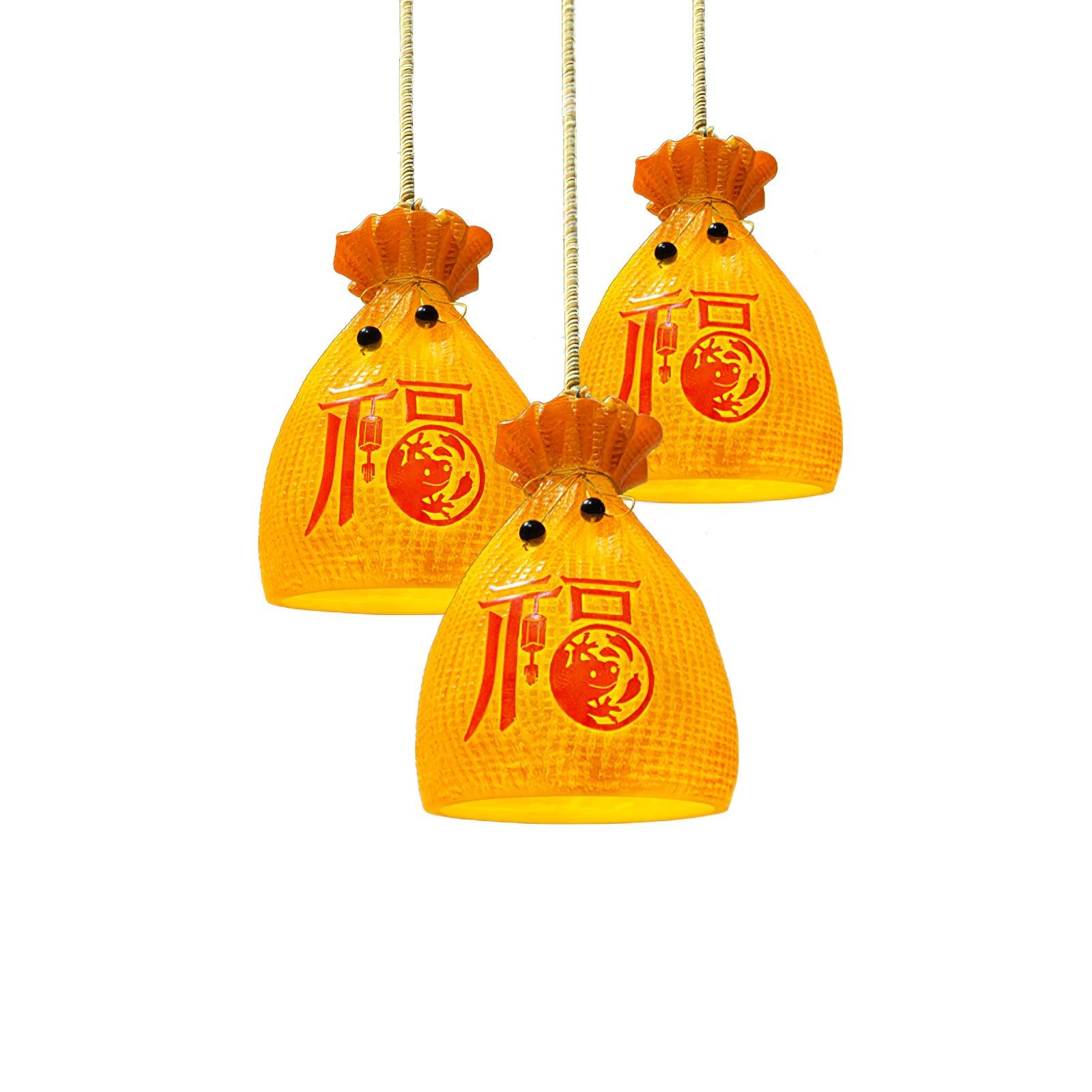Prosperity Pouch Resin Pendant Lamp - Cueteks