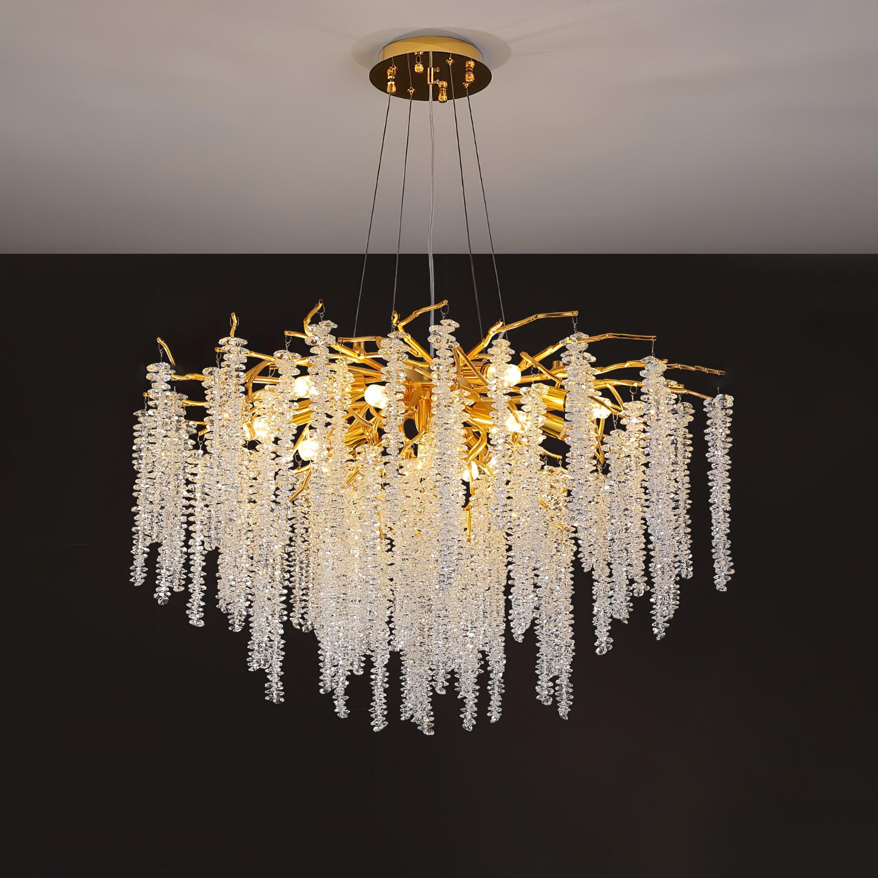 Wisteria Flower Crystal Chandelier - Cueteks