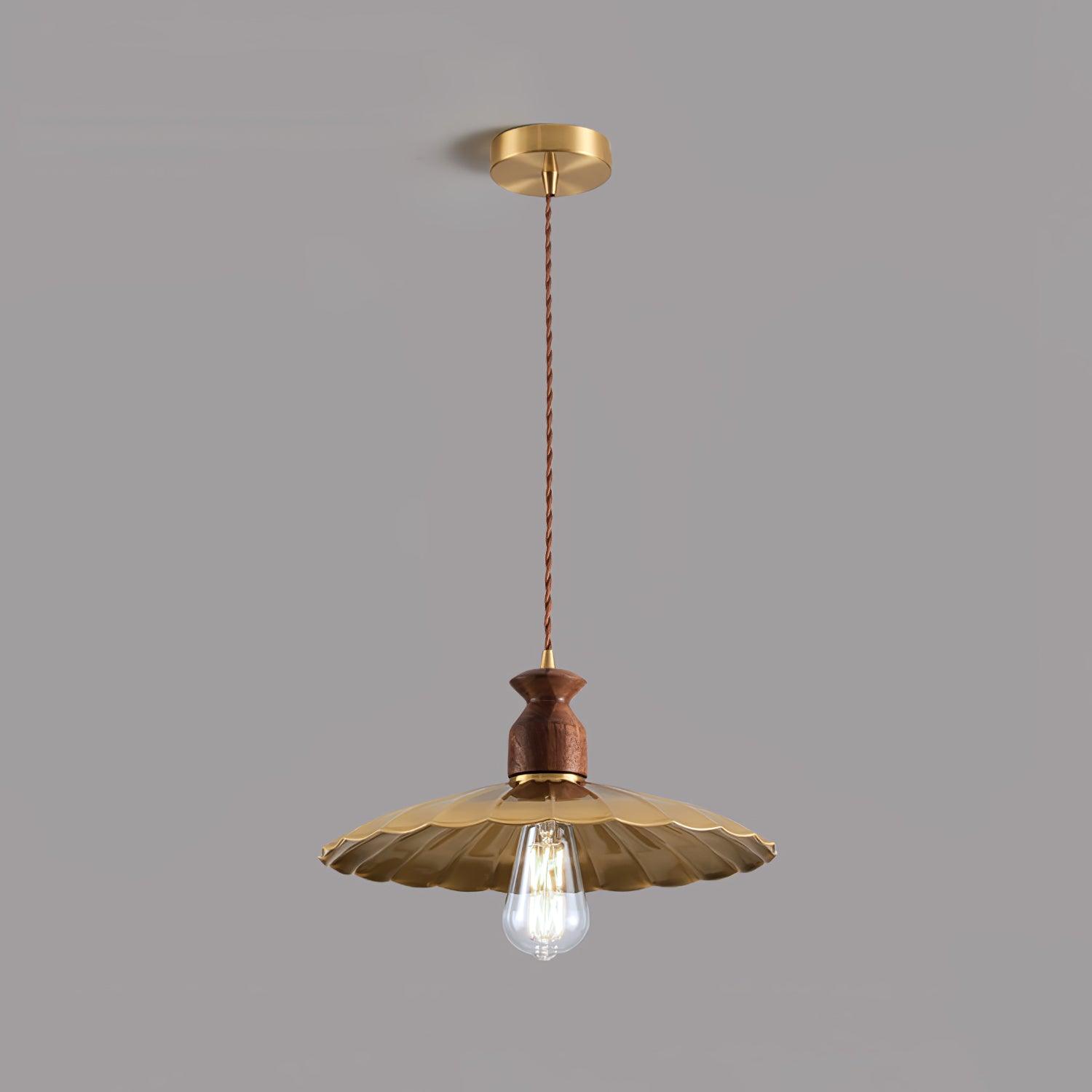 Brass Crest Pendant Light - Cueteks