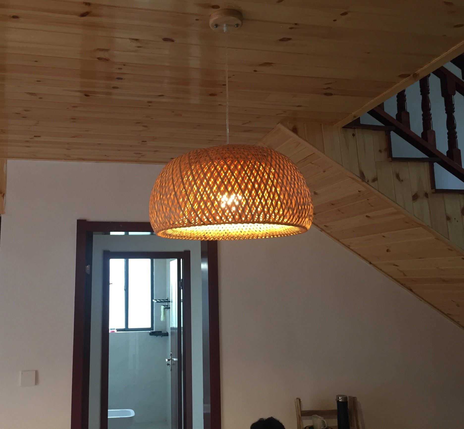 Bamboo Braided Pendant Lamp - Cueteks