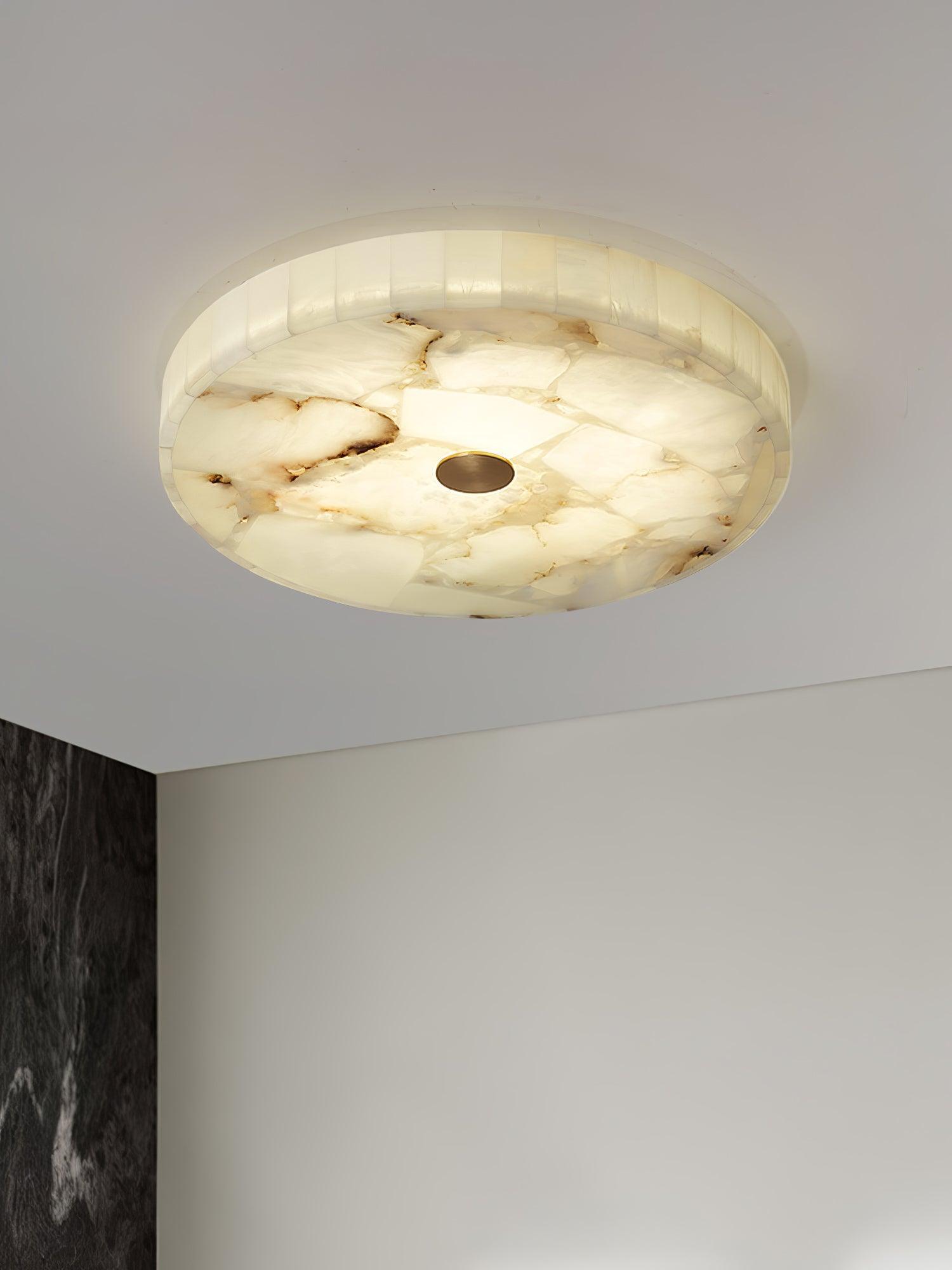 Round Alabaster Ceiling Lamp - Cueteks