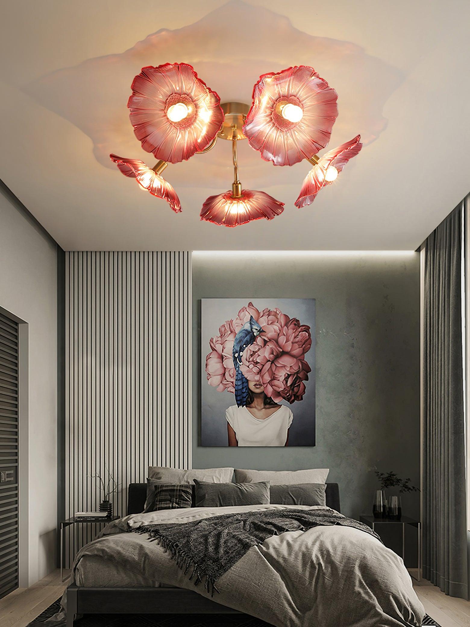 Lotus Leaf Glass Ceiling Lamp - Cueteks