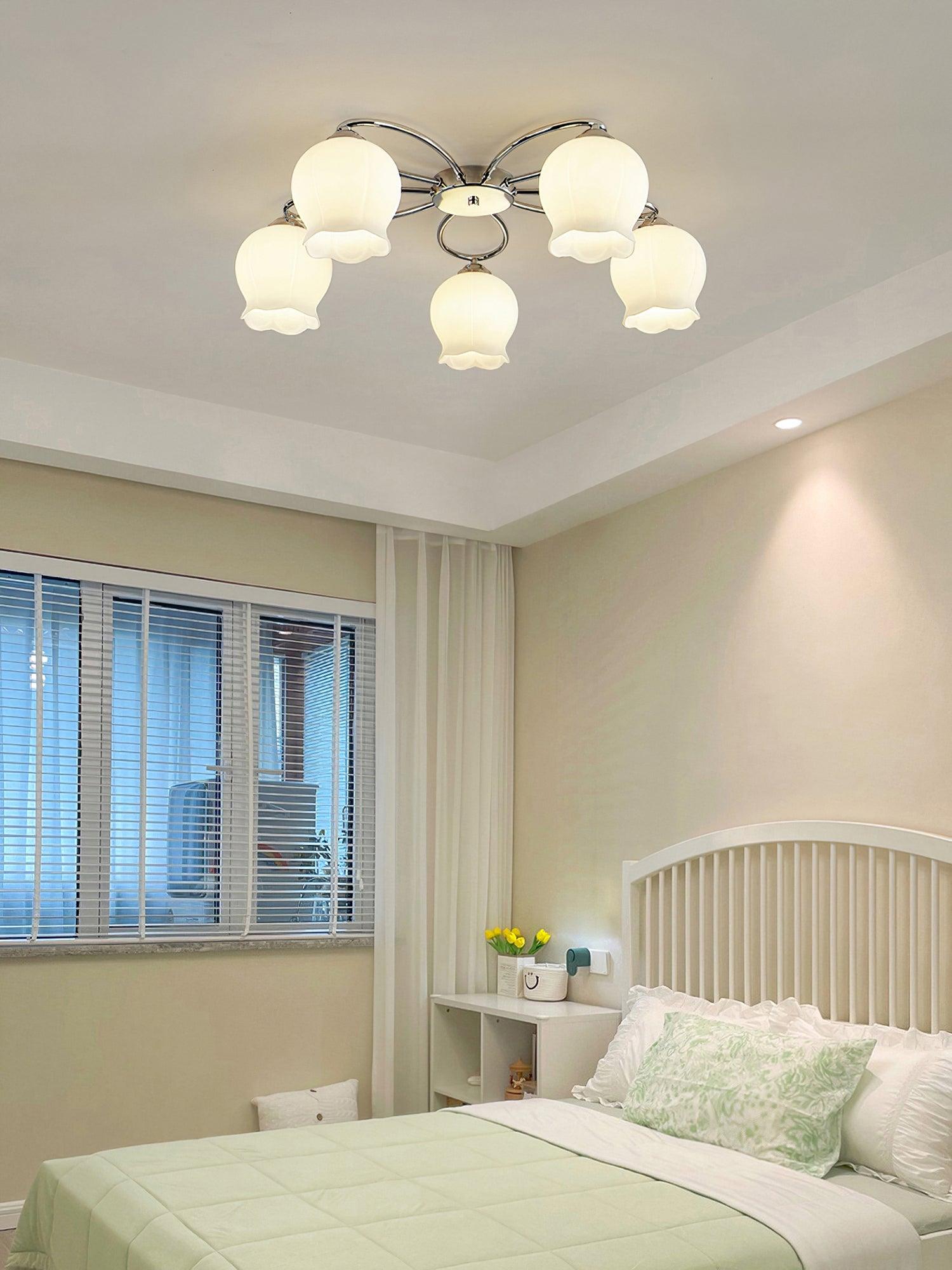 Floral Glass Ceiling Lamp - Cueteks
