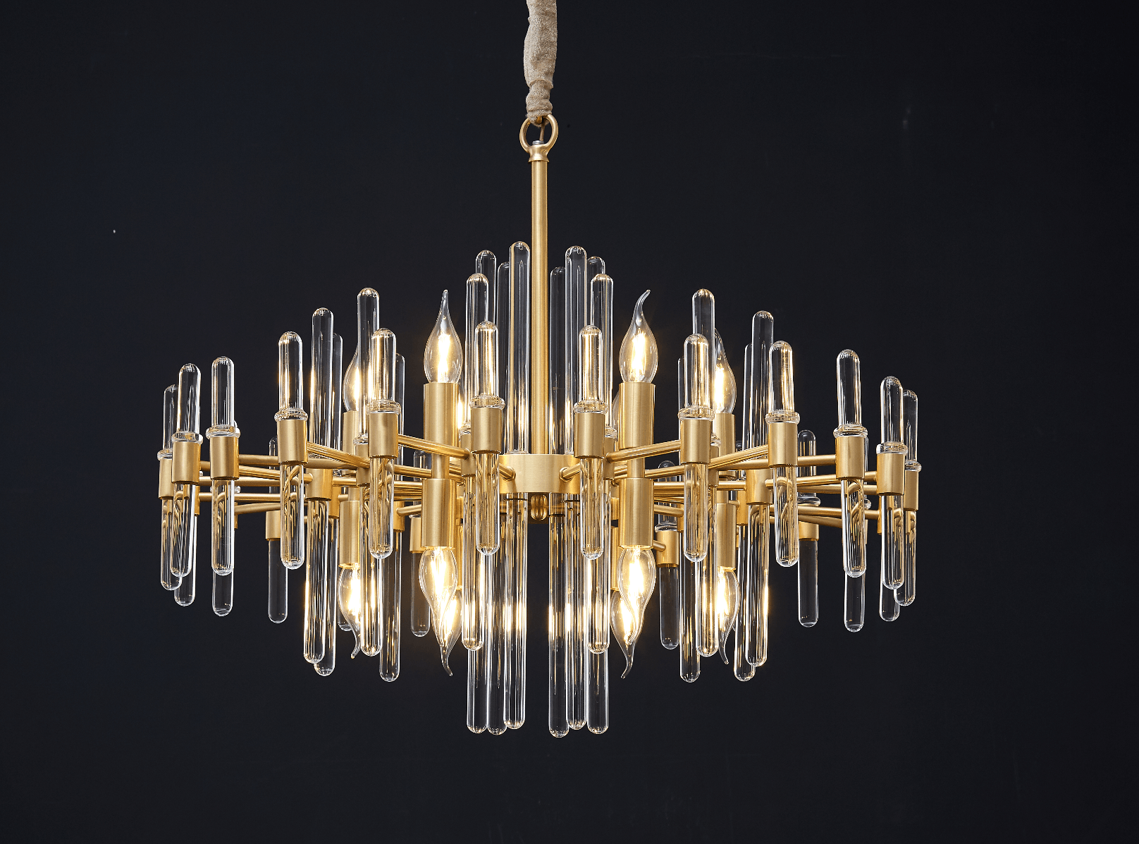 Vintage Antique Brass Chandelier - Cueteks