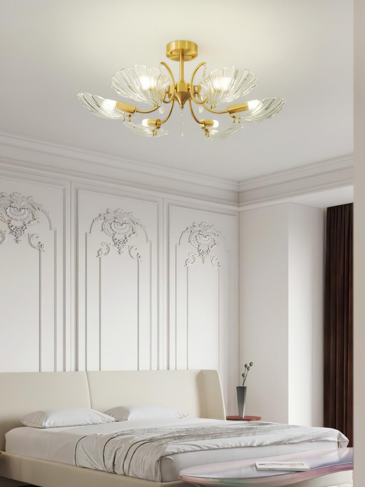Shell Brass Ceiling Lamp - Cueteks