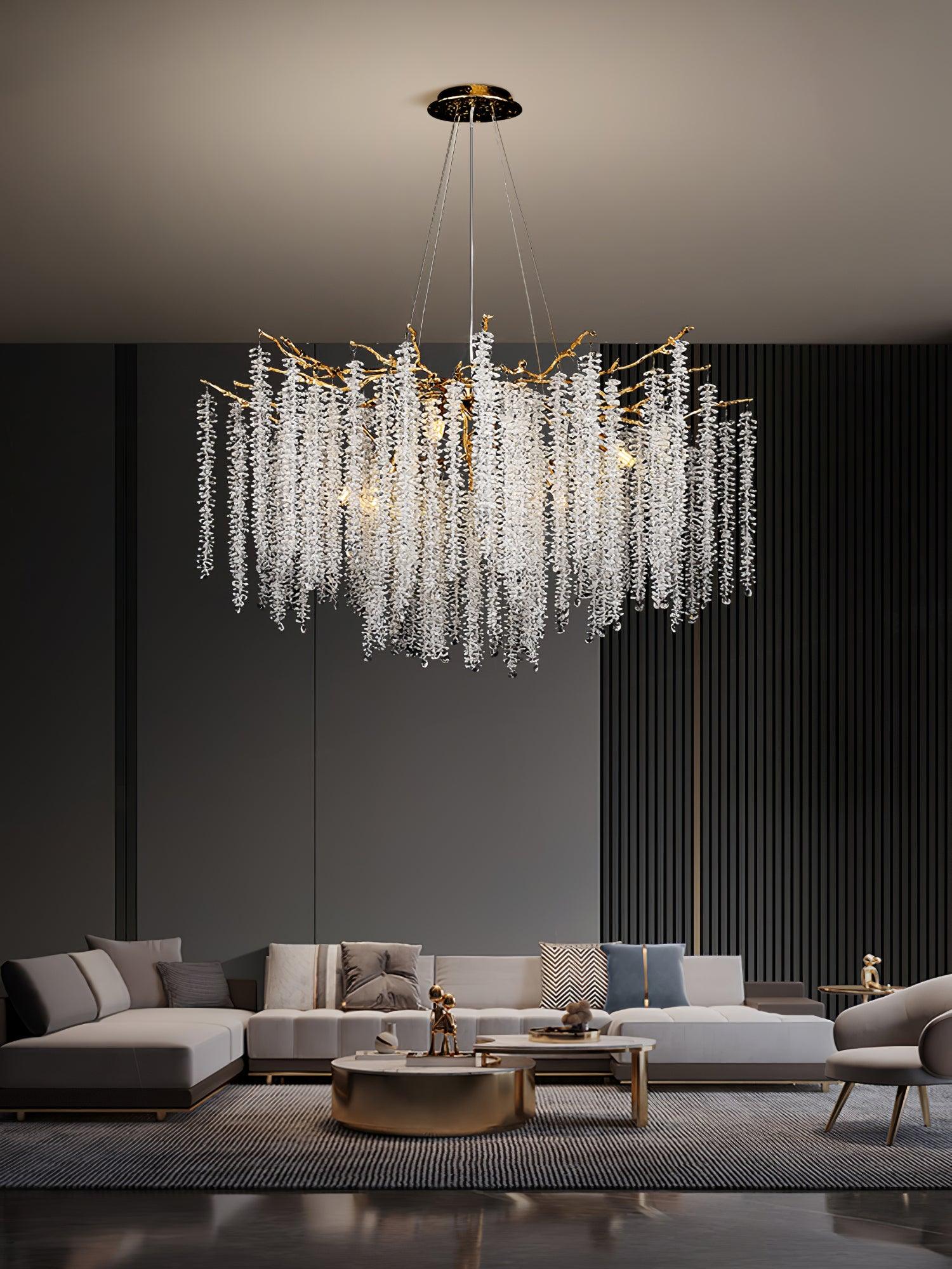 Wisteria Flower Crystal Chandelier - Cueteks