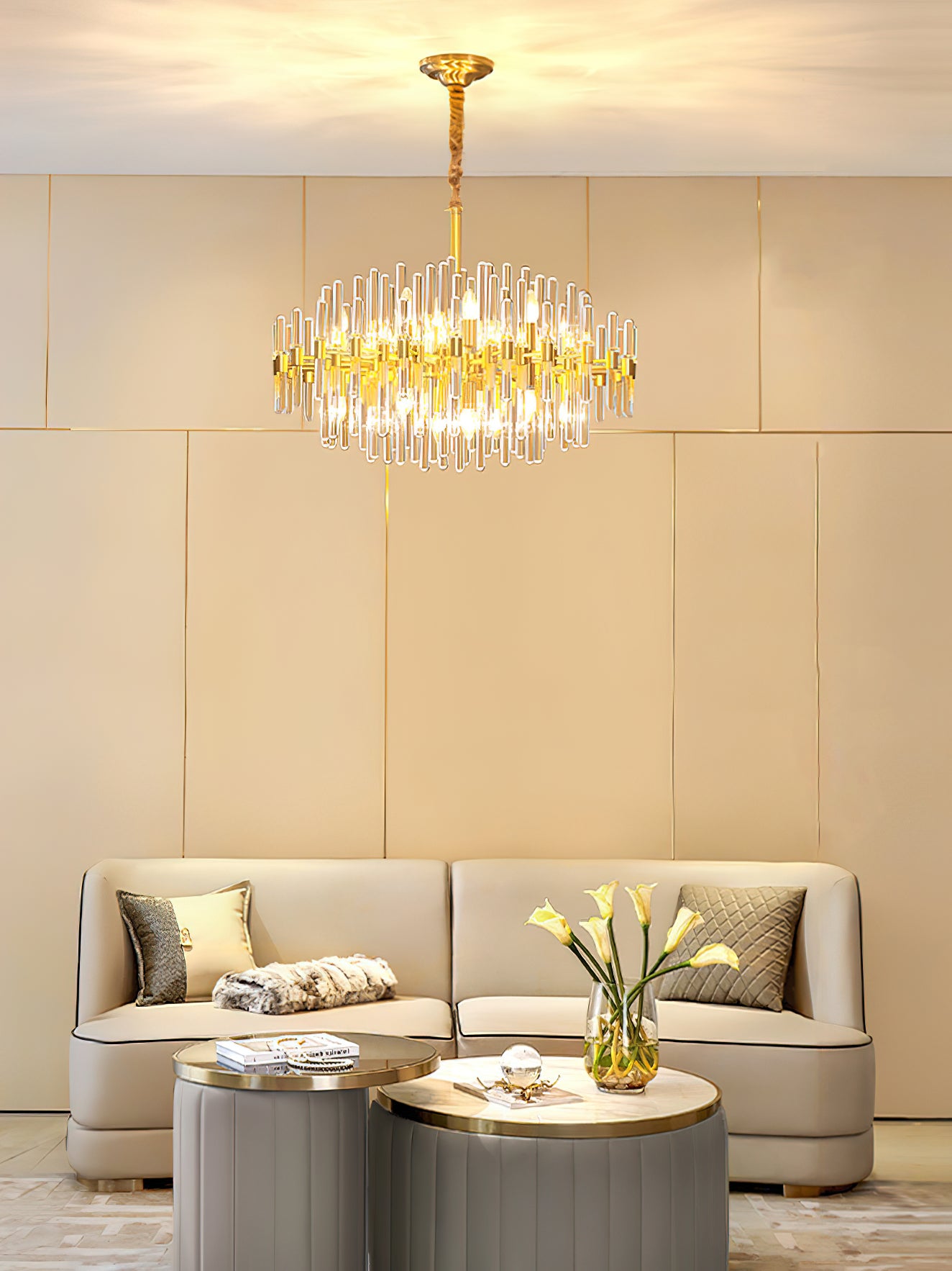 Vintage Antique Brass Chandelier - Cueteks