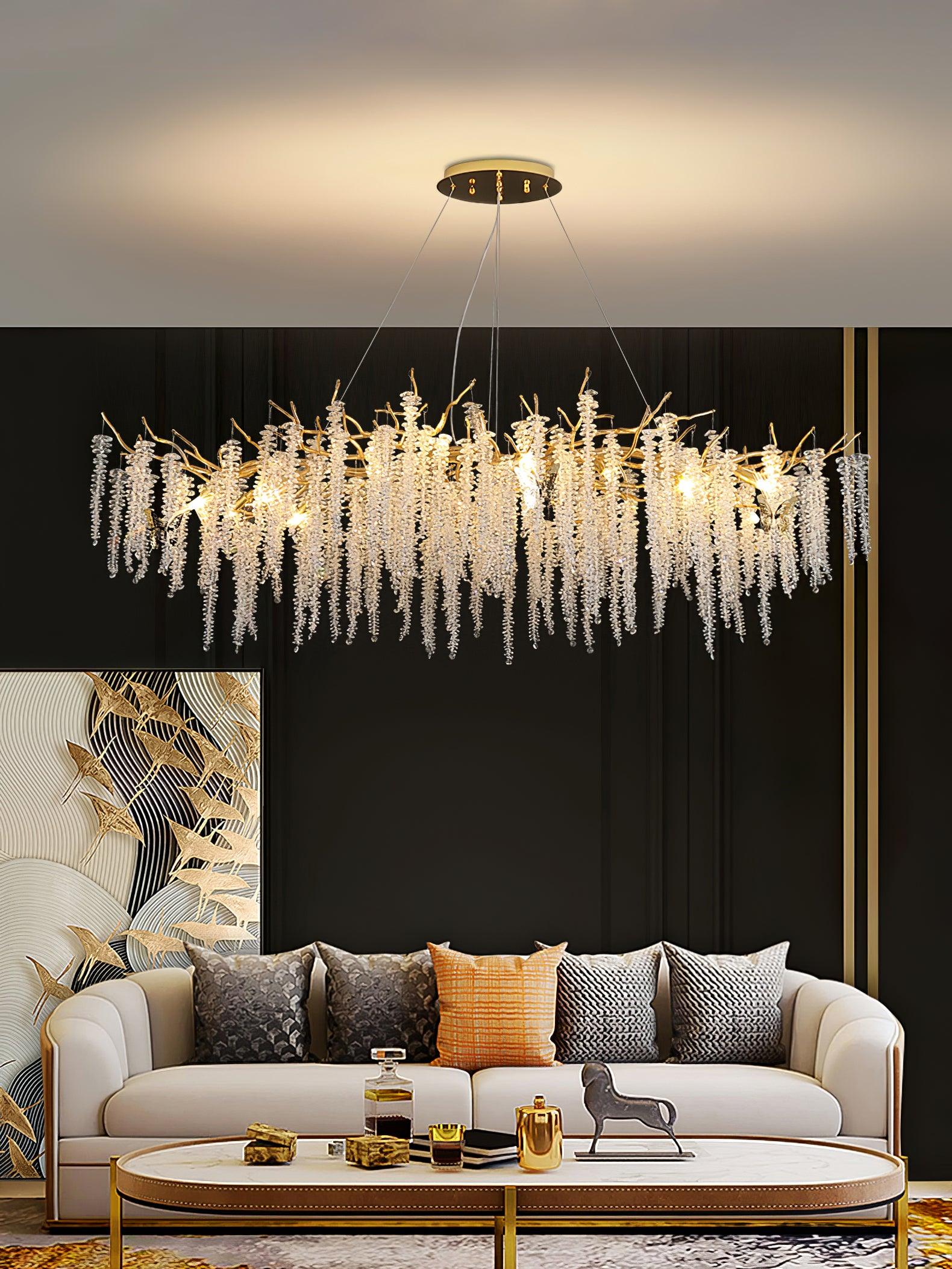 Wisteria Flower Crystal Chandelier - Cueteks