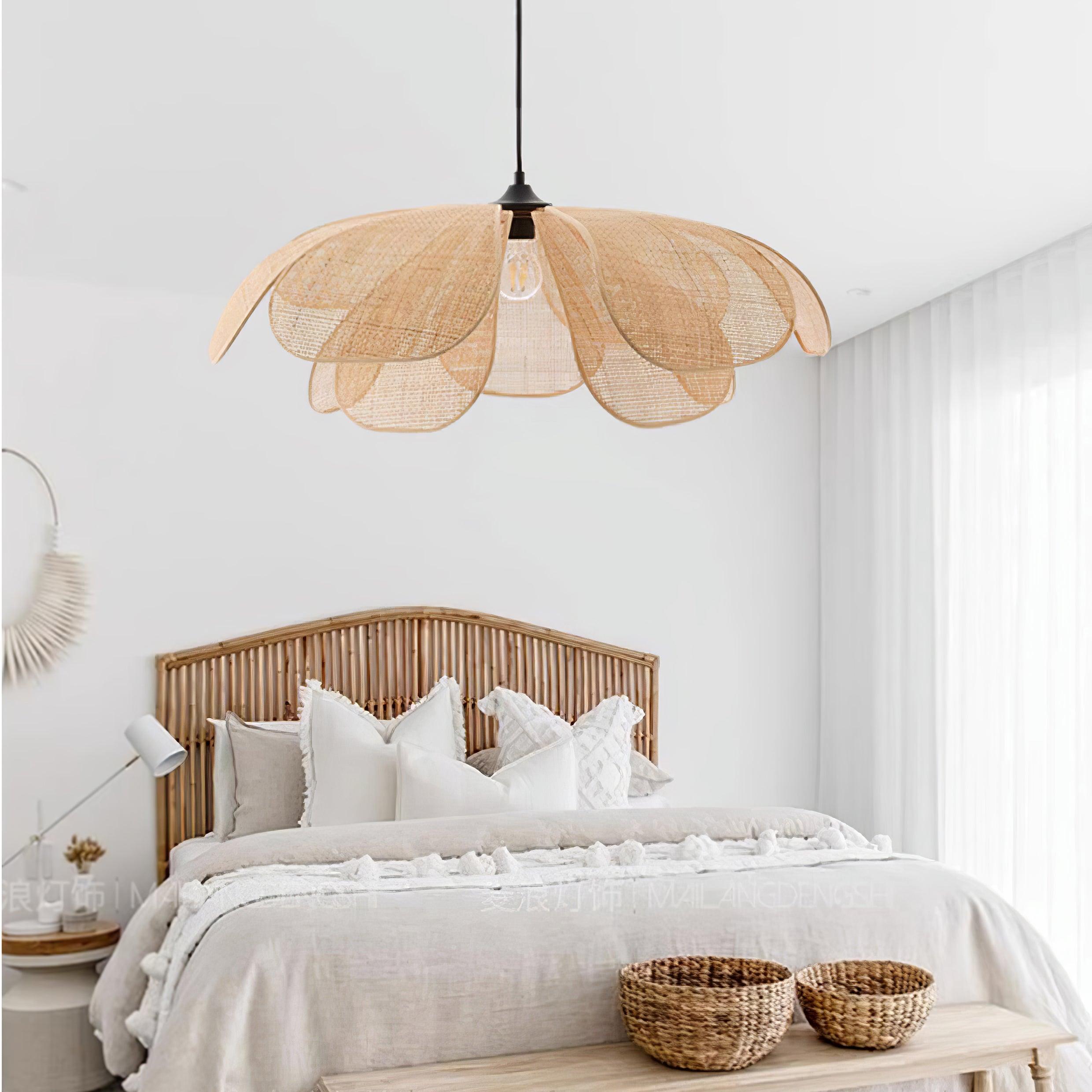 Rattan Petal Pendant Lamp - Cueteks