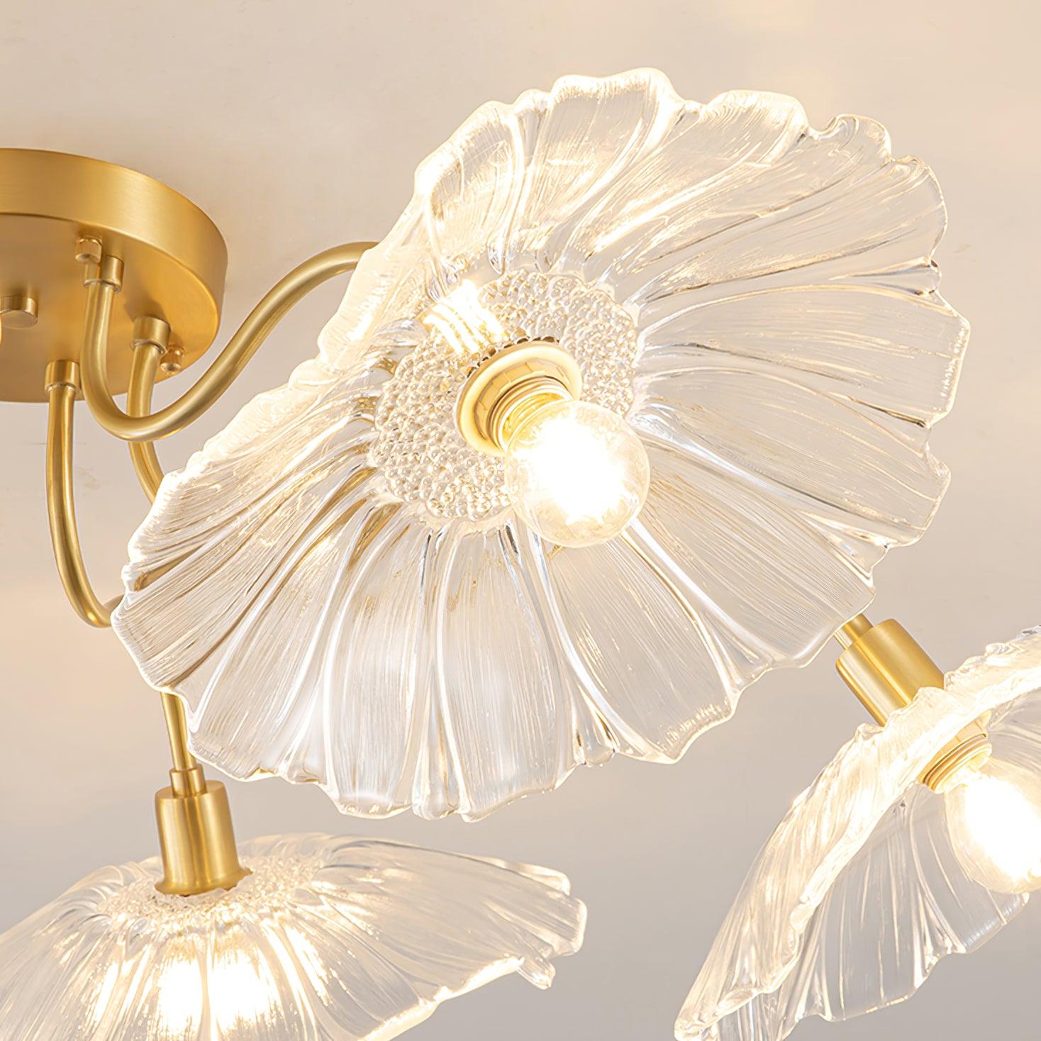Lotus Leaf Glass Ceiling Lamp - Cueteks