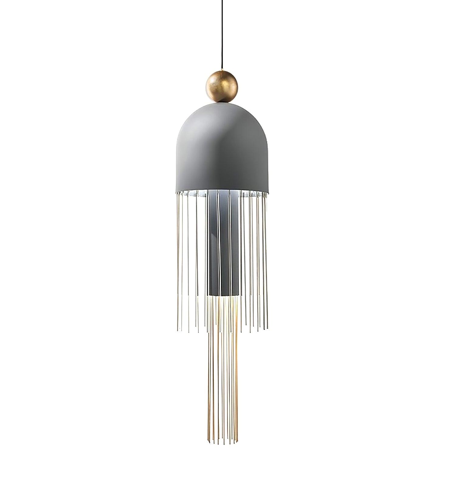 Style A front view with gold-colour upper detail and rod fringe